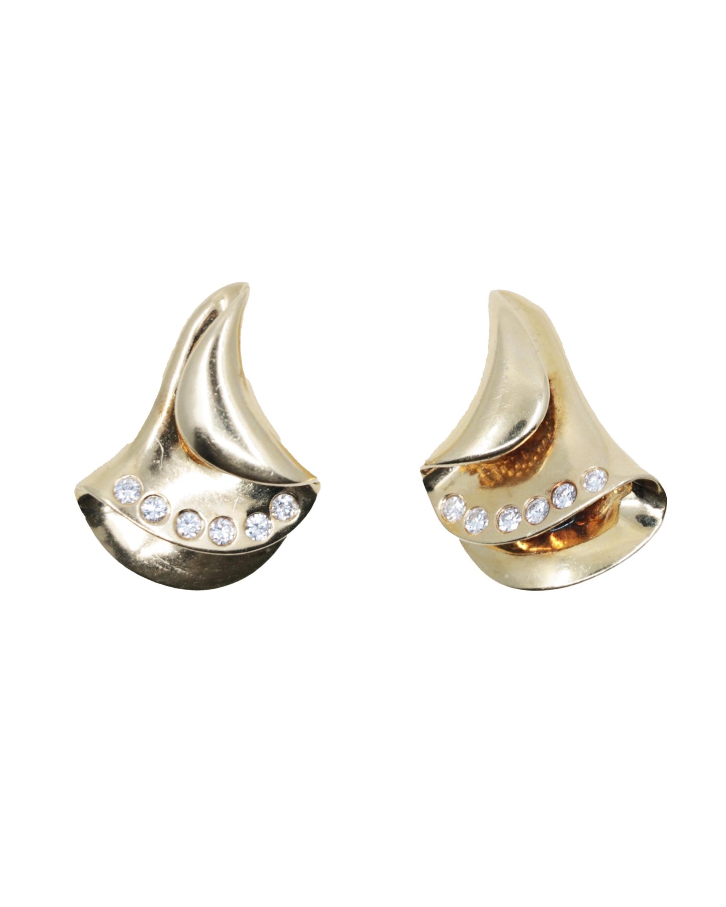 Vintage 14K Gold Diamond Earrings