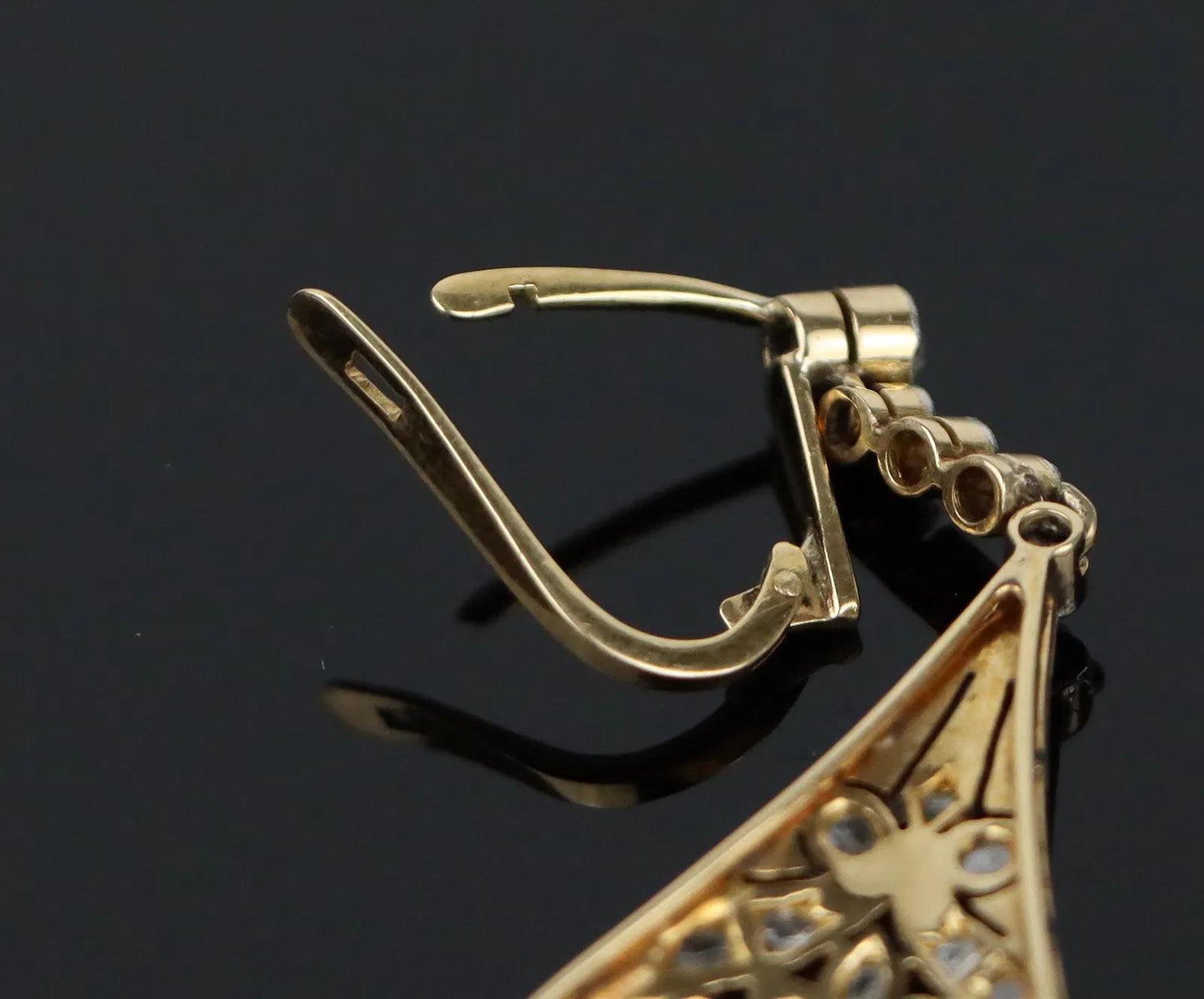 Vintage Pair of Platinum & 18K Gold Diamond Earrings