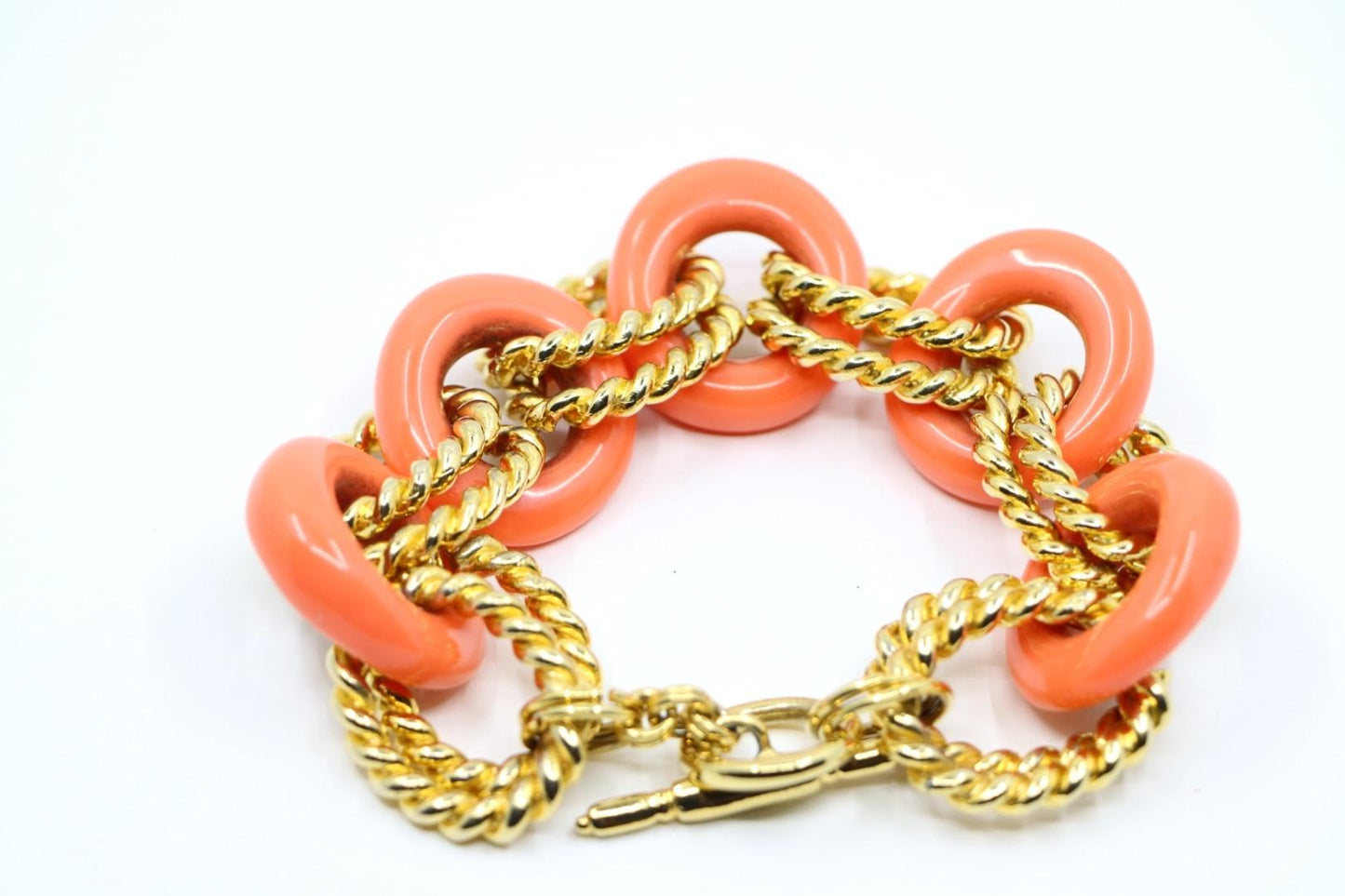Vintage KJL Gold Tone Coral-Like Chain Bracelet