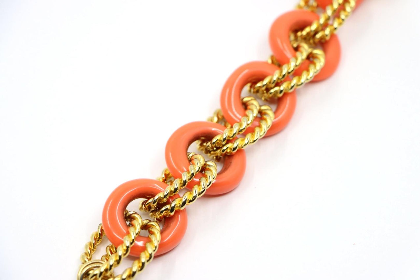 Vintage KJL Gold Tone Coral-Like Chain Bracelet