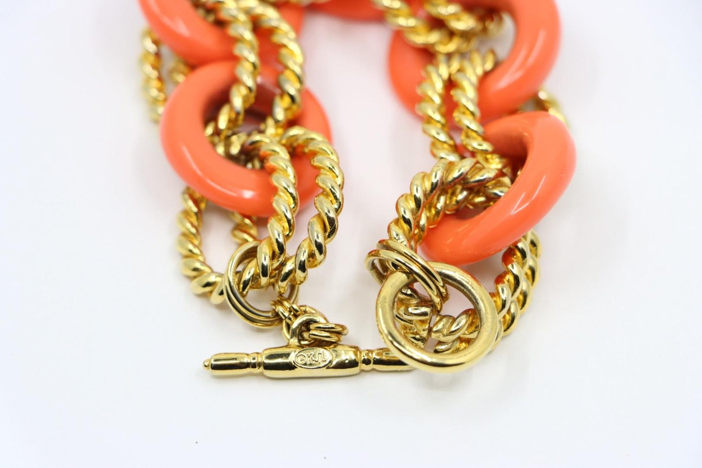 Vintage KJL Gold Tone Coral-Like Chain Bracelet