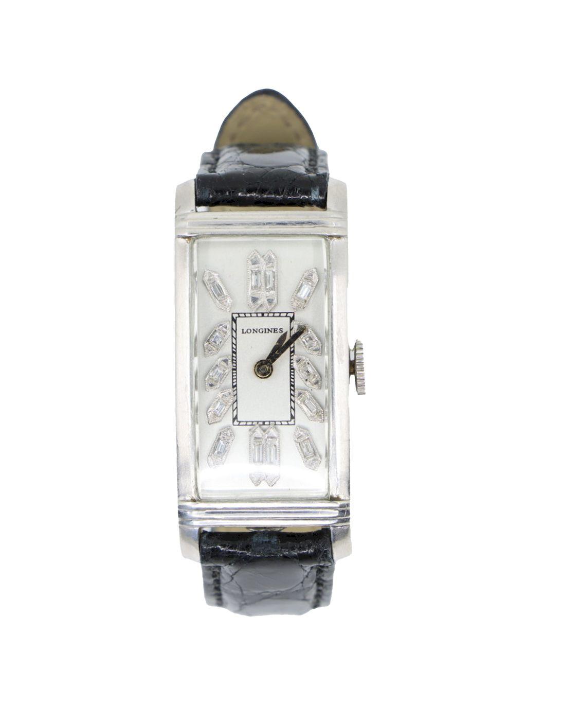 Longines Platinum Diamond Curvex Wrist Watch