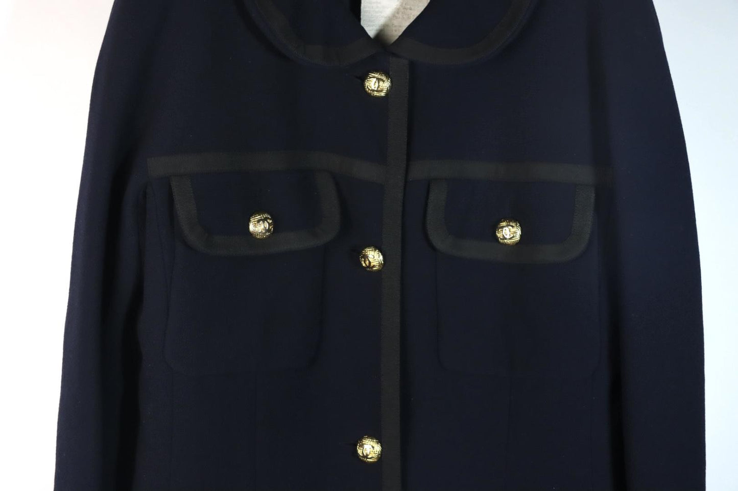 Vintage 1996 Chanel Classic Navy Wool Long Jacket