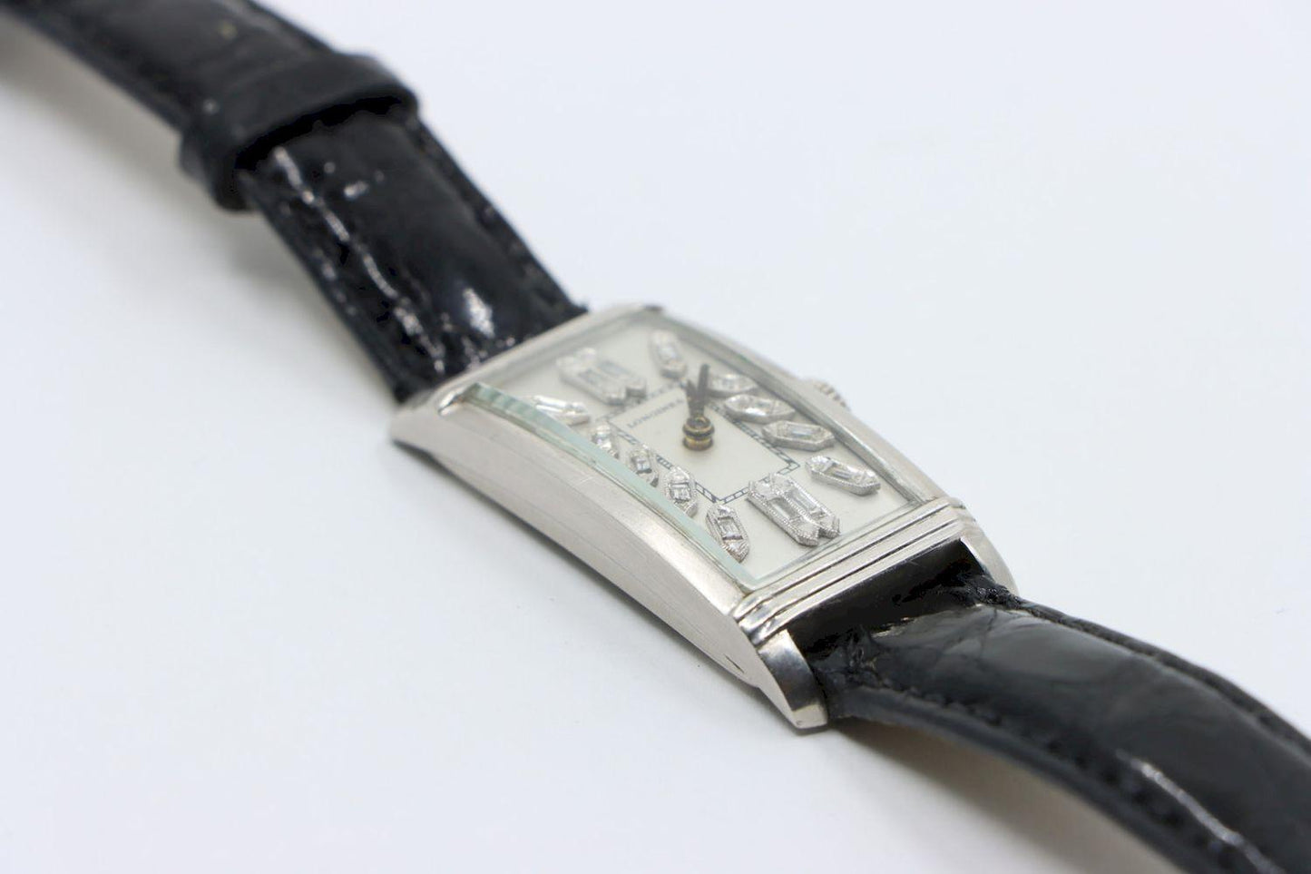 Longines Platinum Diamond Curvex Wrist Watch