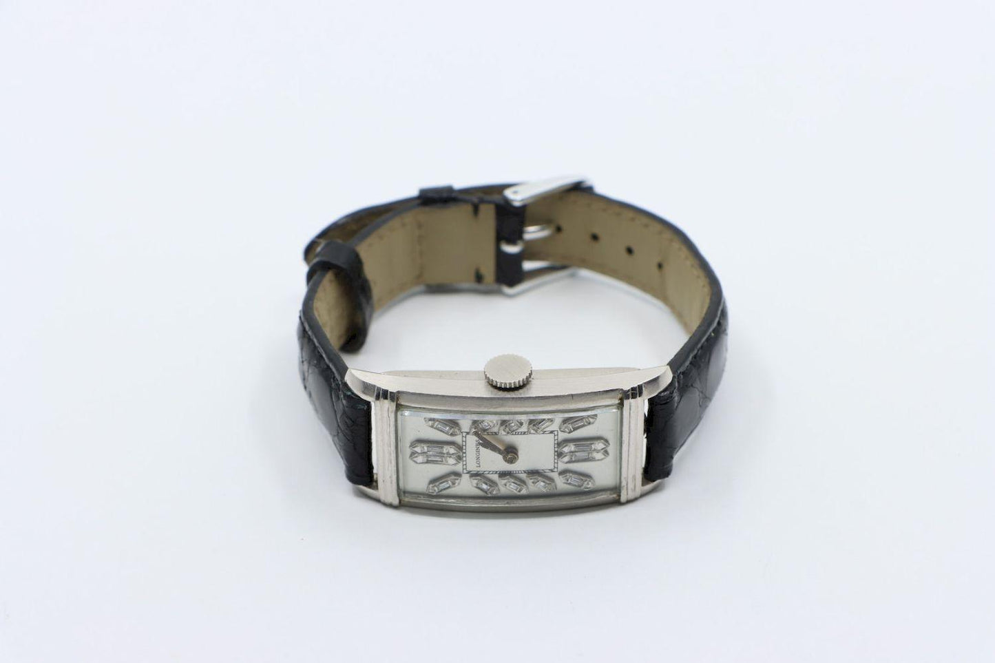 Longines Platinum Diamond Curvex Wrist Watch