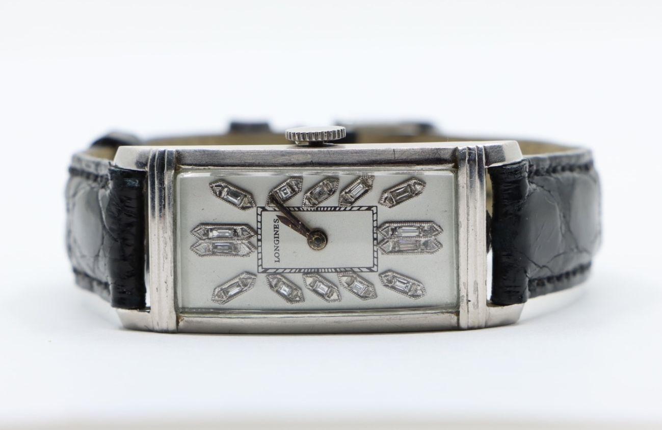 Longines Platinum Diamond Curvex Wrist Watch
