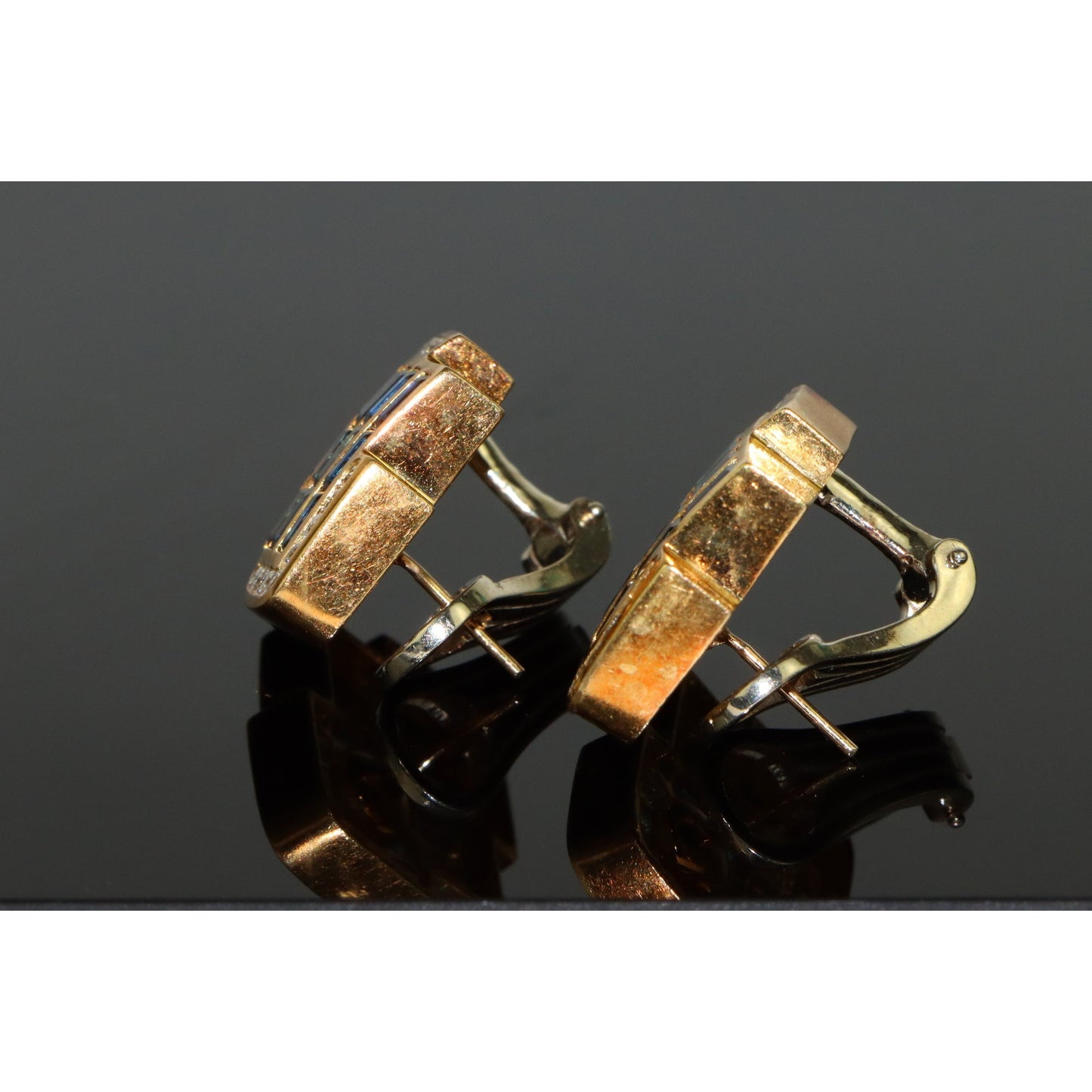 Charles Krypell Pair of Sapphire and Diamond Earrings