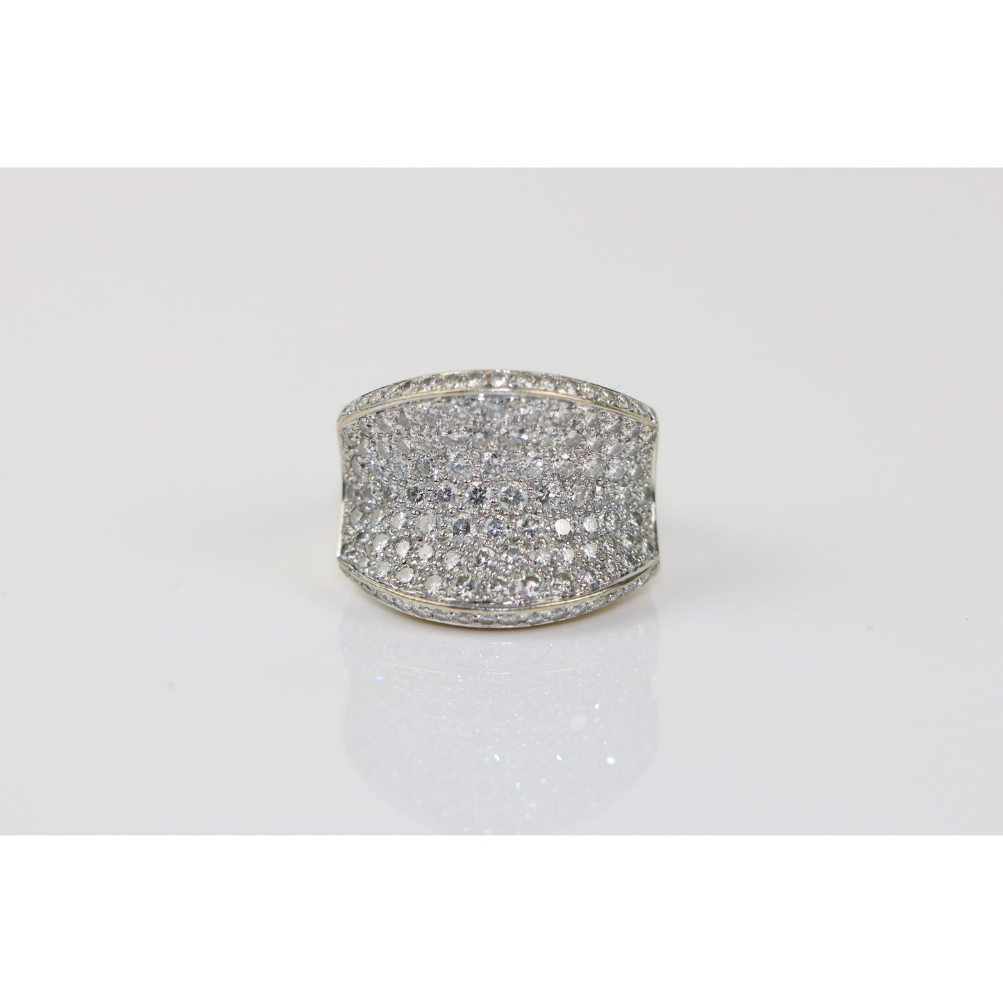Vintage WCJ 3 Carat Diamond Pave Saddle Ring