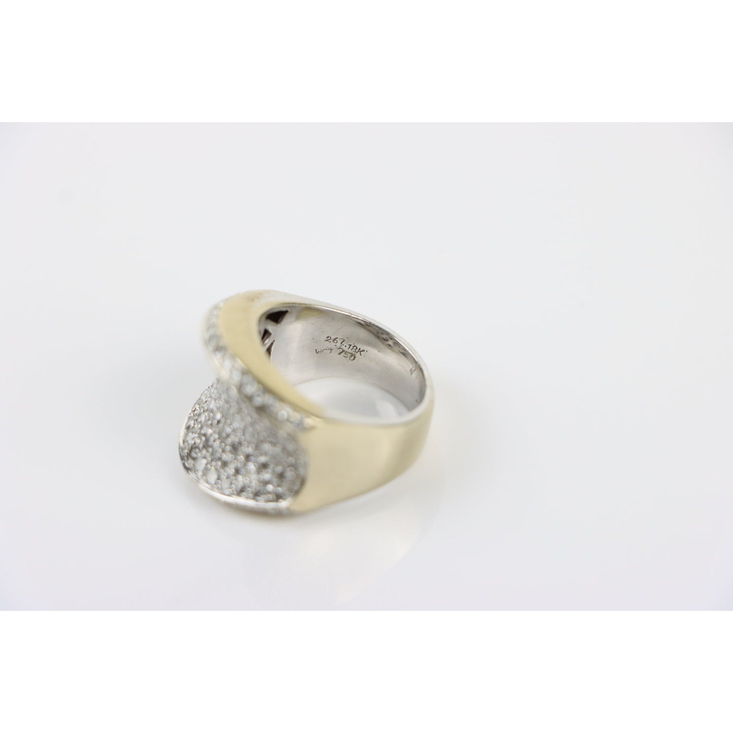 Vintage WCJ 3 Carat Diamond Pave Saddle Ring