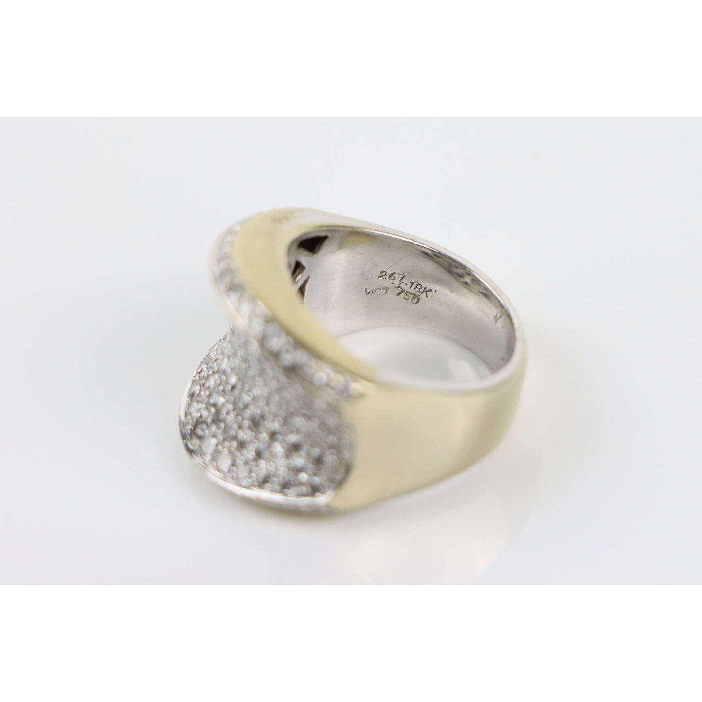 Vintage WCJ 3 Carat Diamond Pave Saddle Ring