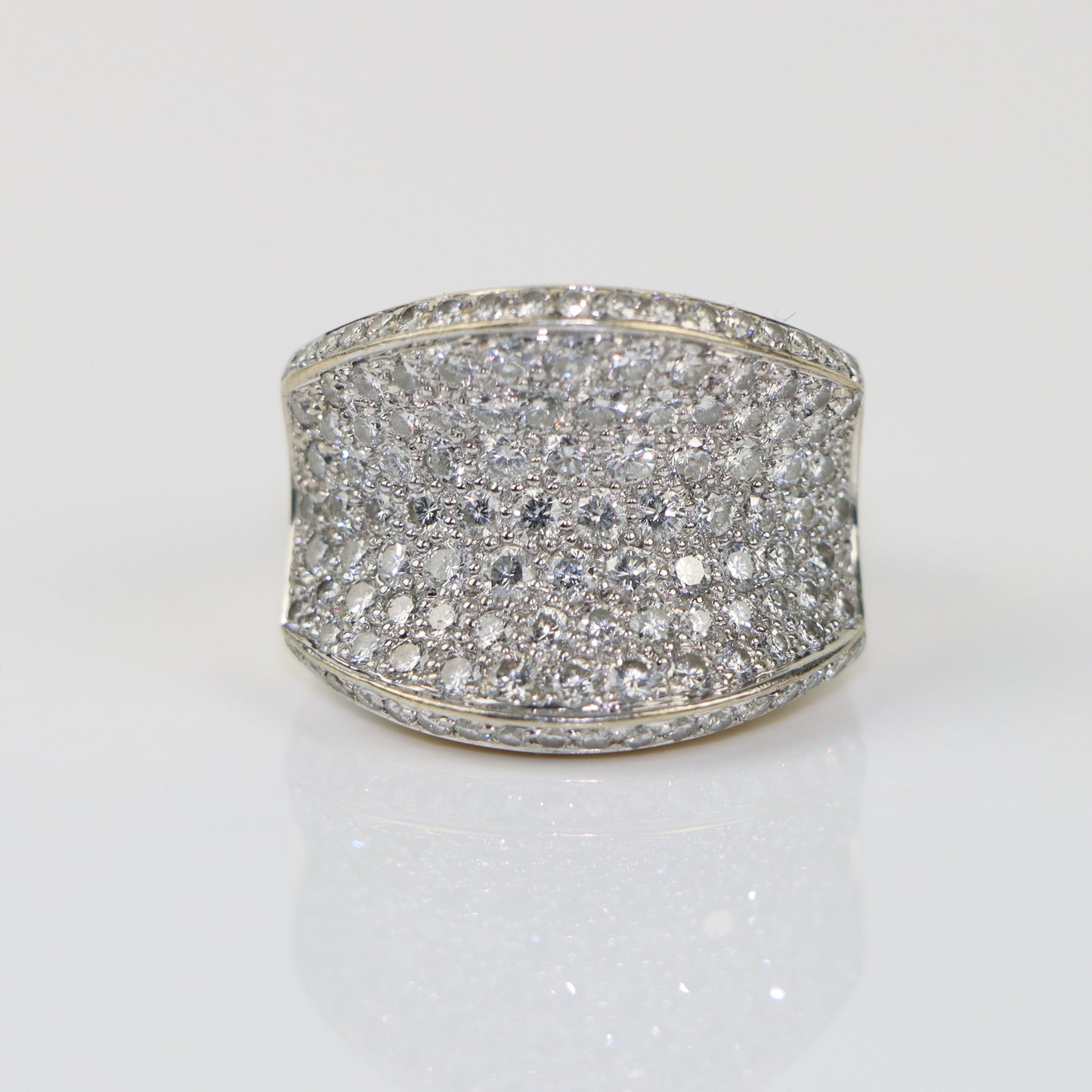 Vintage WCJ 3 Carat Diamond Pave Saddle Ring