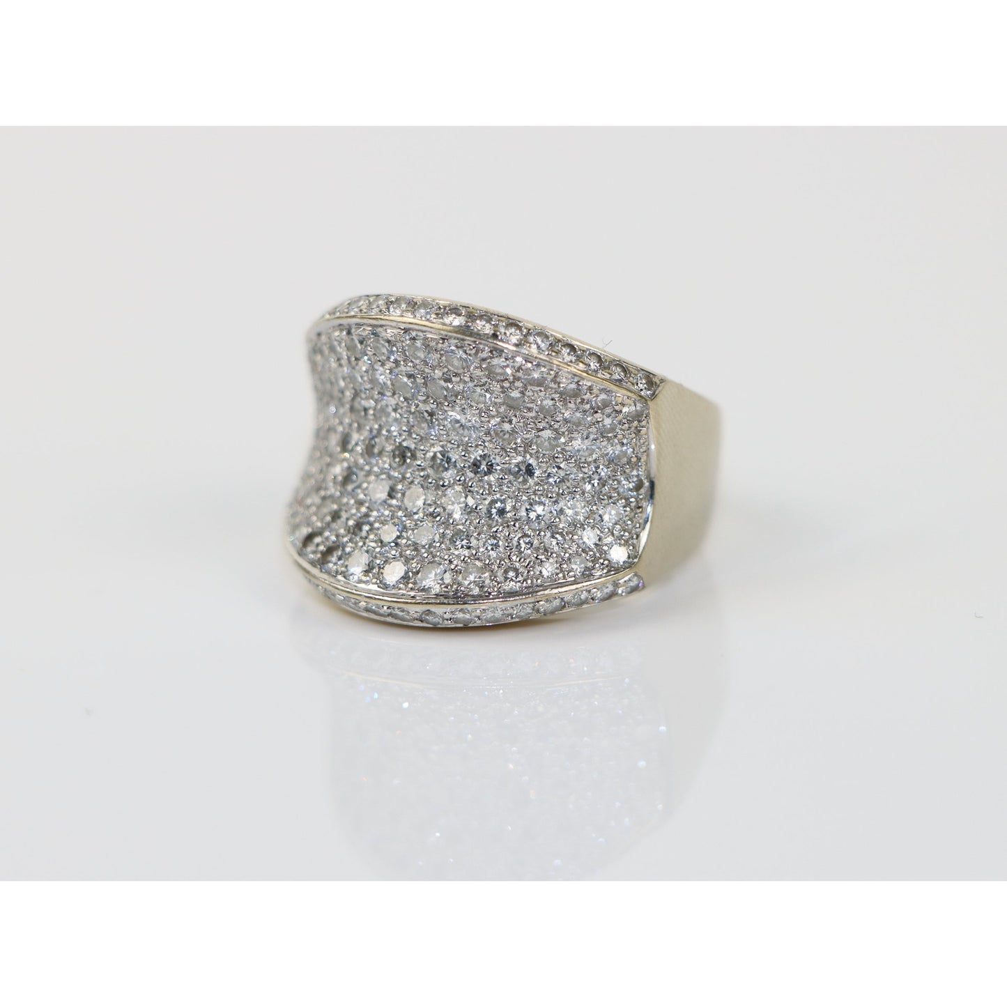 Vintage WCJ 3 Carat Diamond Pave Saddle Ring