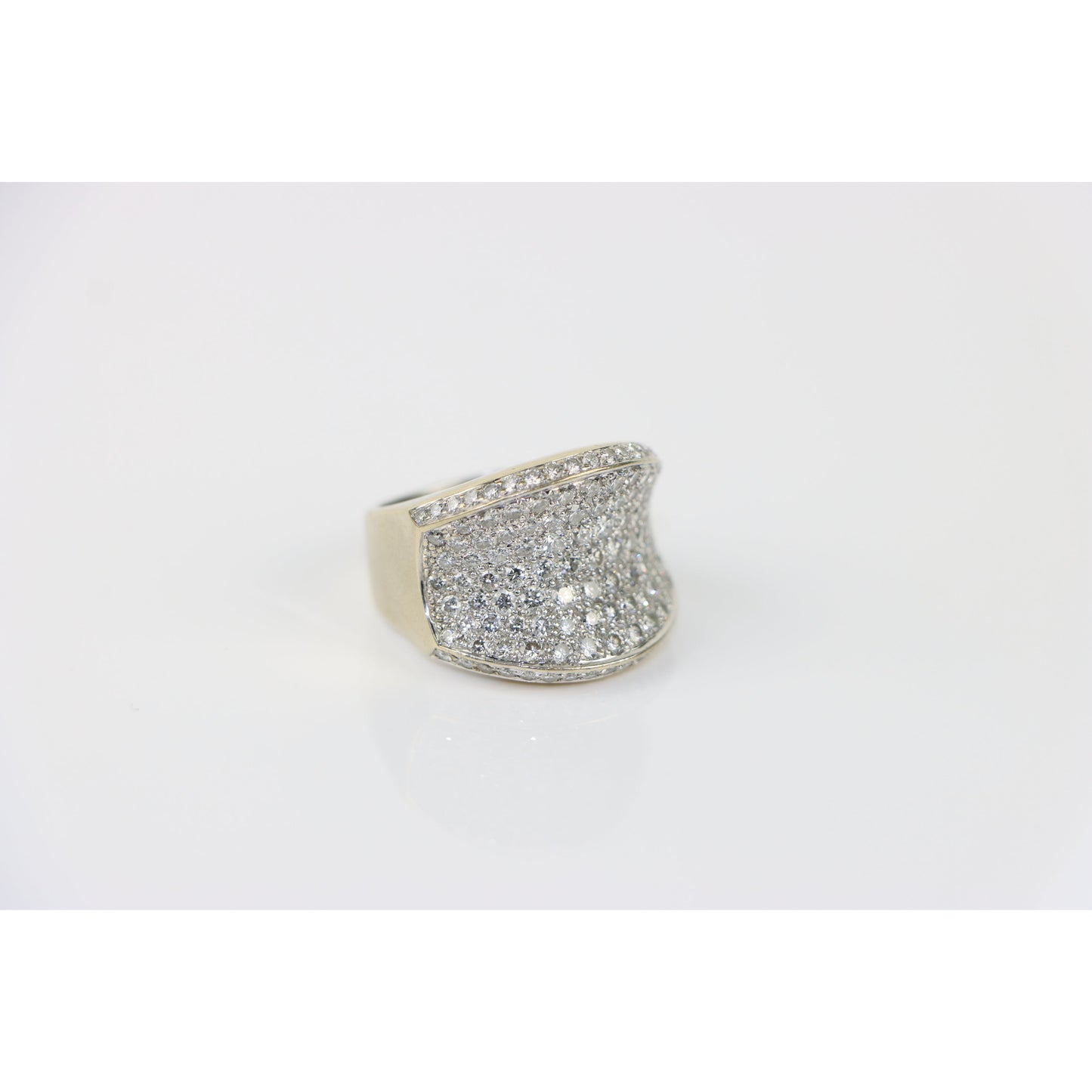 Vintage WCJ 3 Carat Diamond Pave Saddle Ring