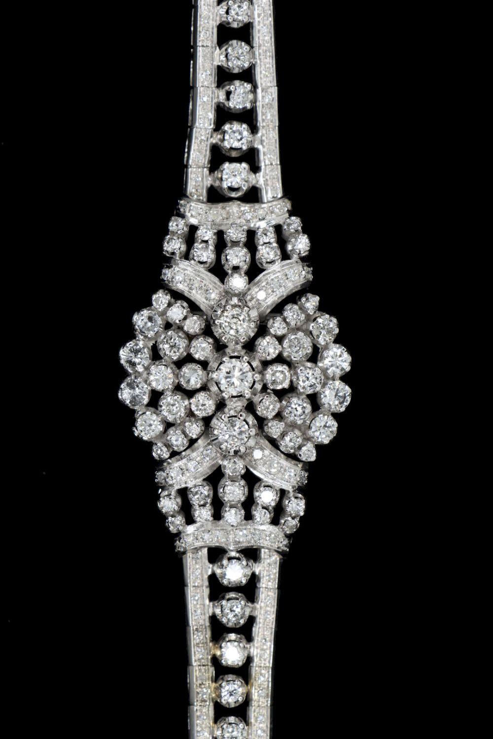 14K White Gold Diamond Bracelet