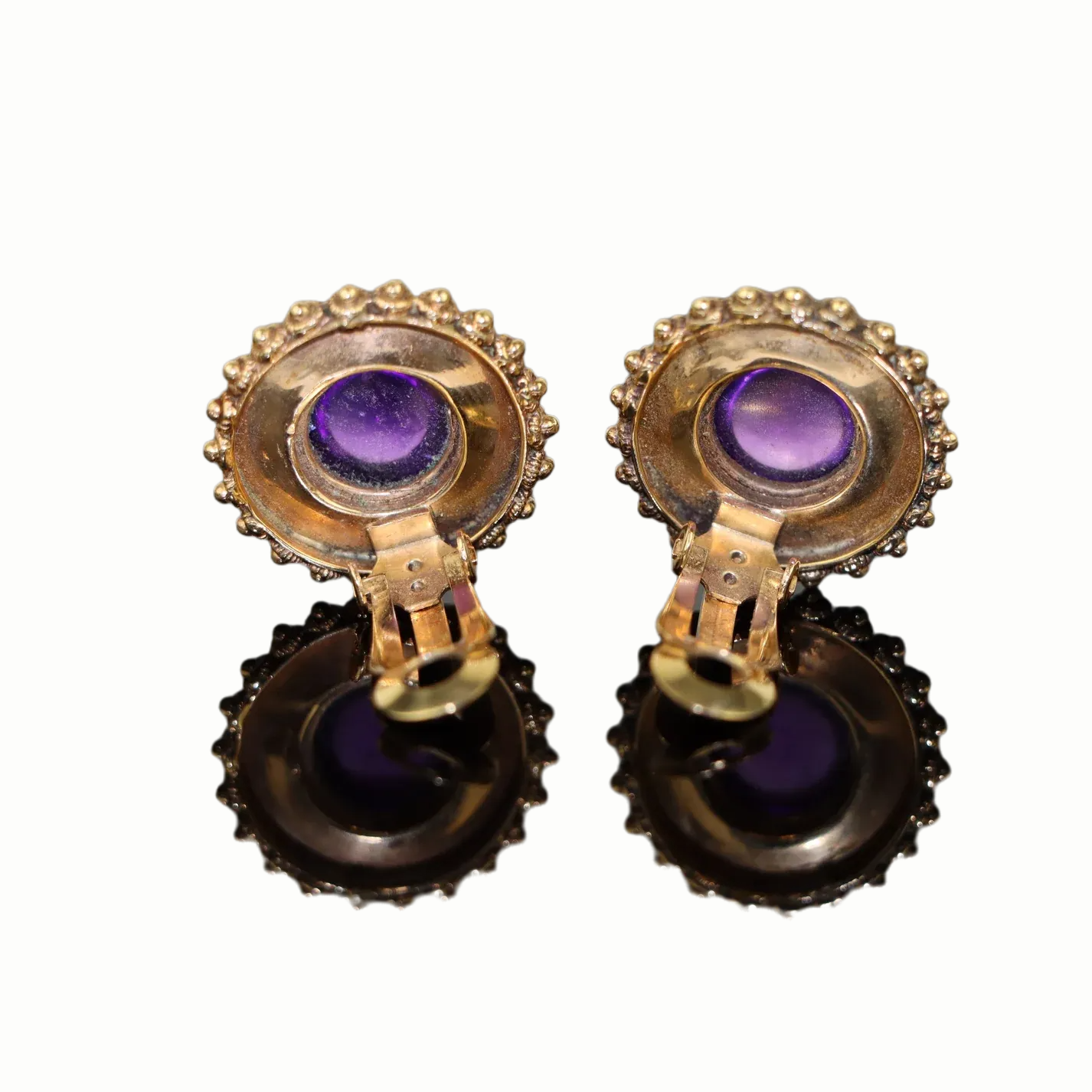 14K Gold Amethyst Earrings