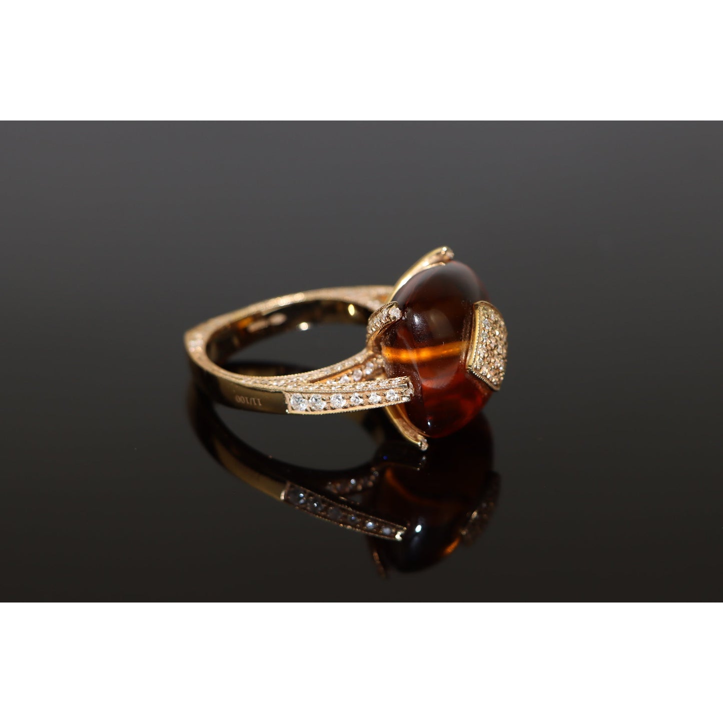 Io Si 18K Gold Diamond Citrine Cocktail Ring
