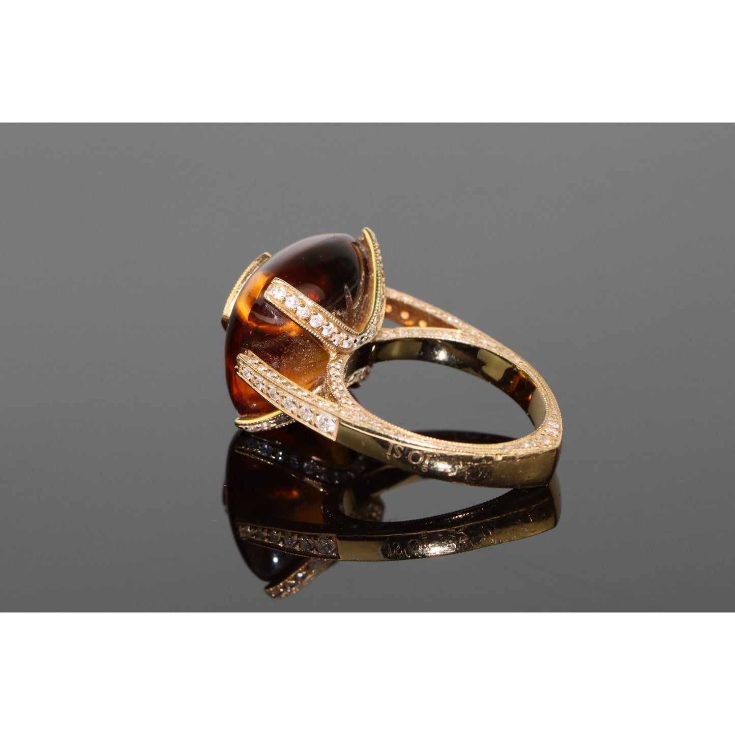 Io Si 18K Gold Diamond Citrine Cocktail Ring
