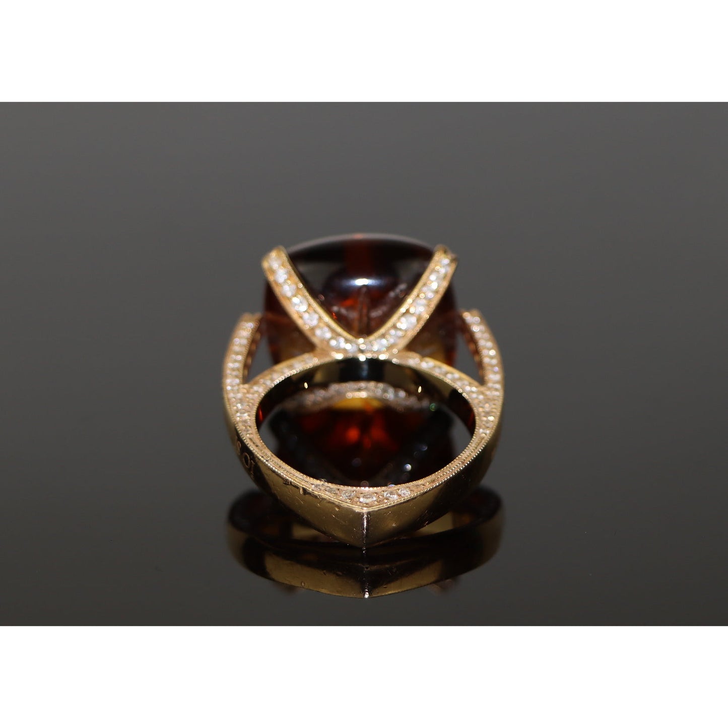 Io Si 18K Gold Diamond Citrine Cocktail Ring