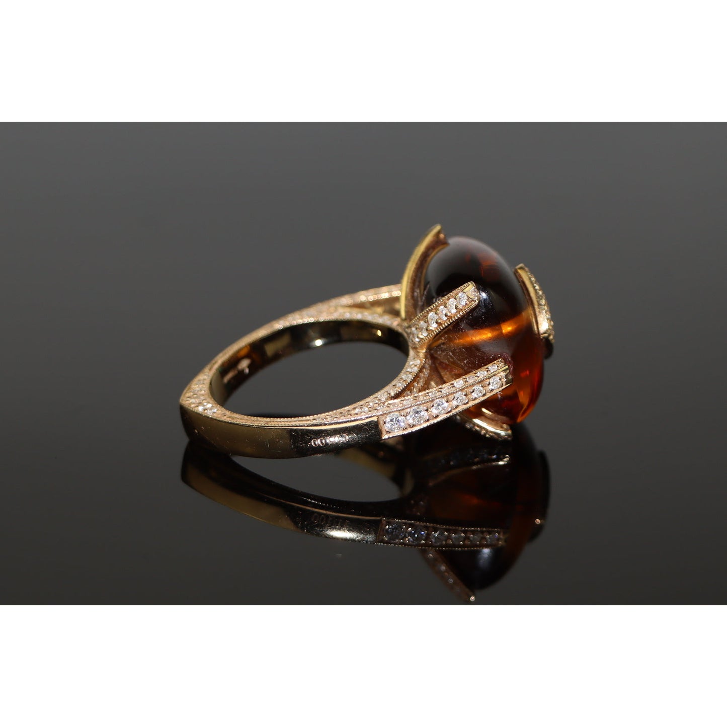Io Si 18K Gold Diamond Citrine Cocktail Ring