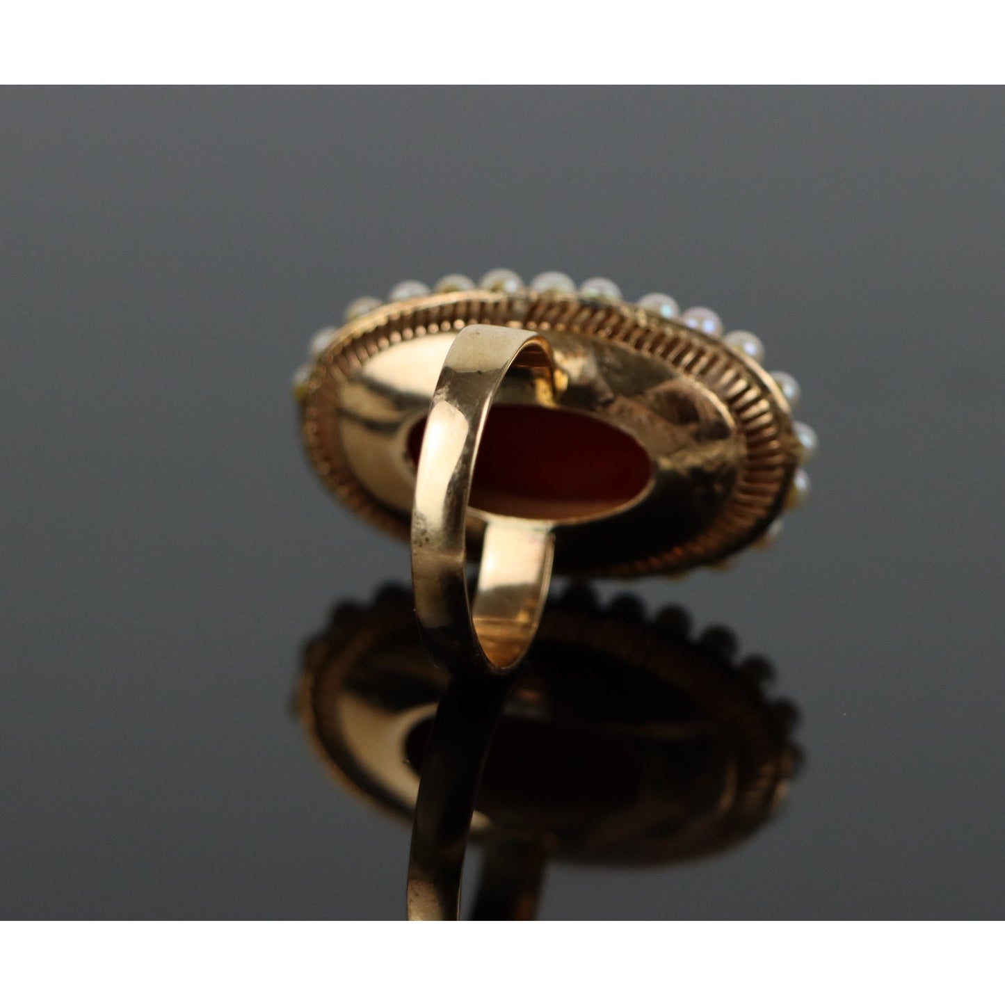 14K Gold Coral Pearl Ring