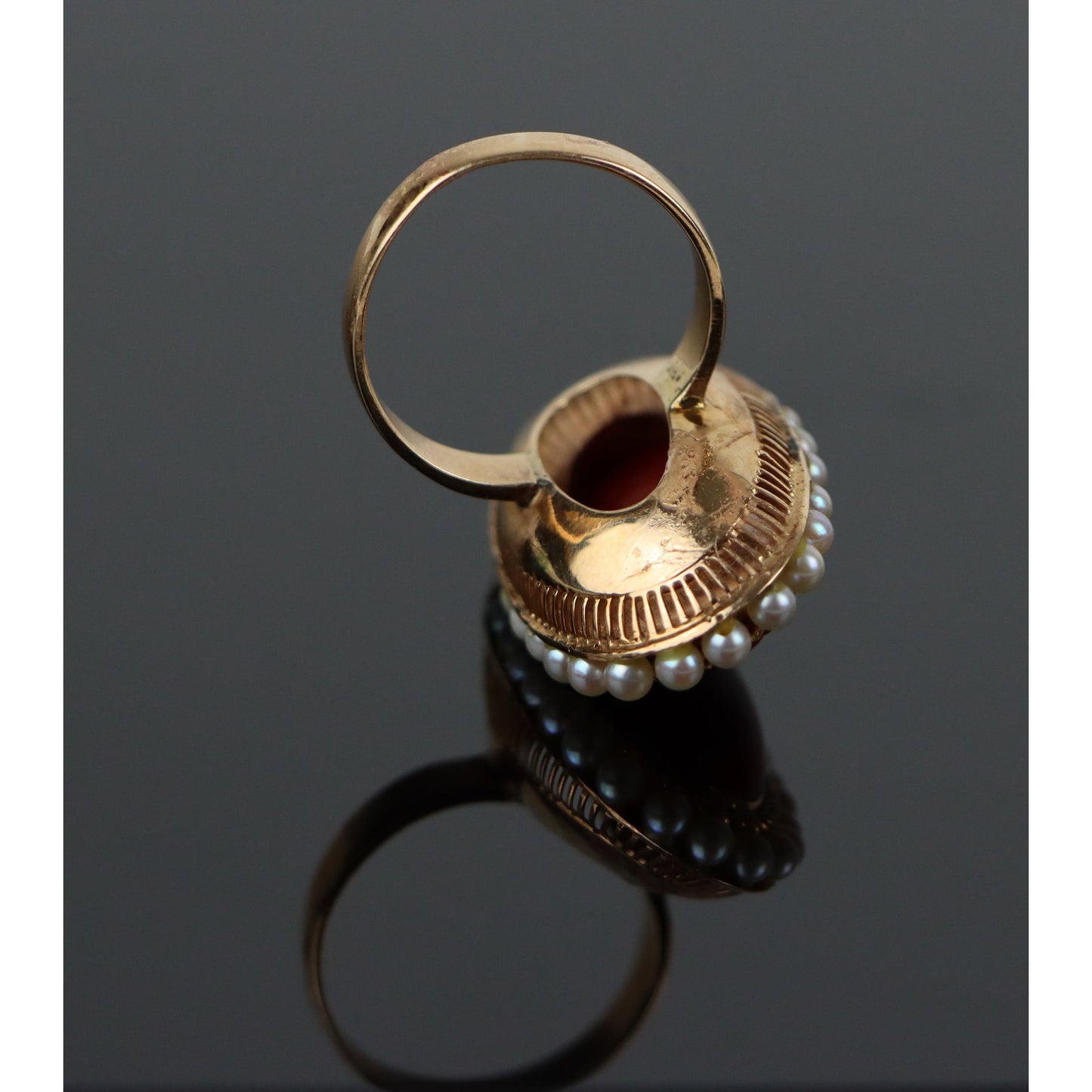 14K Gold Coral Pearl Ring
