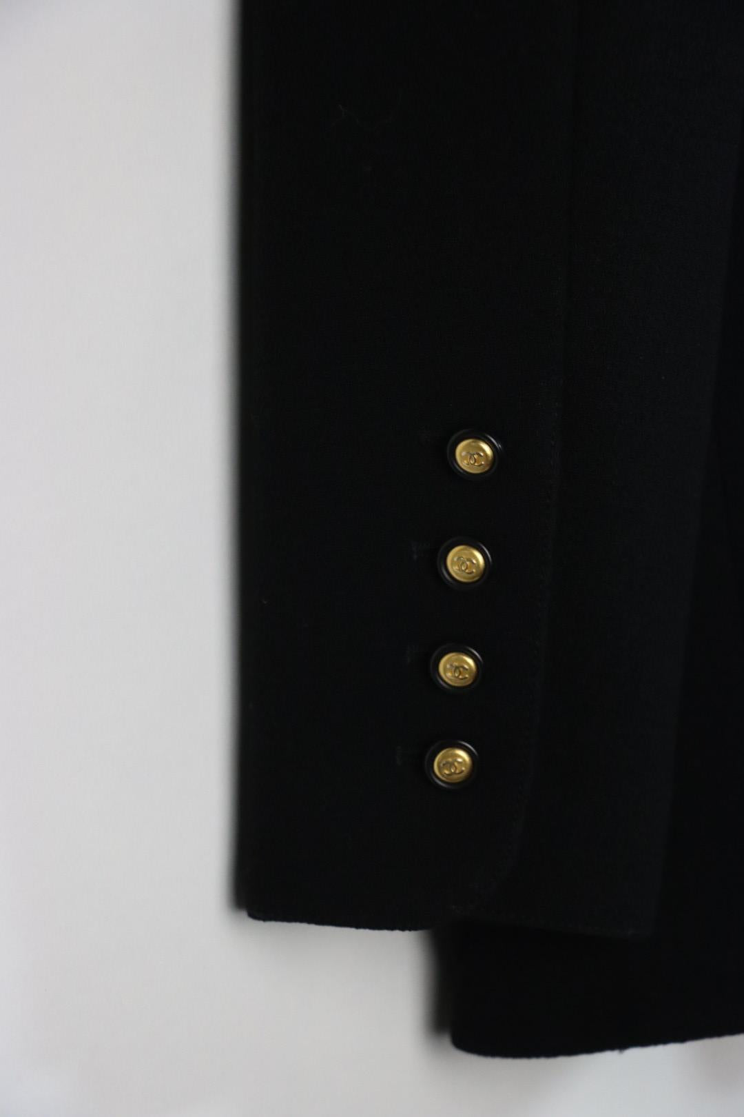 Vintage 1996 Chanel Classic Black Wool Jacket