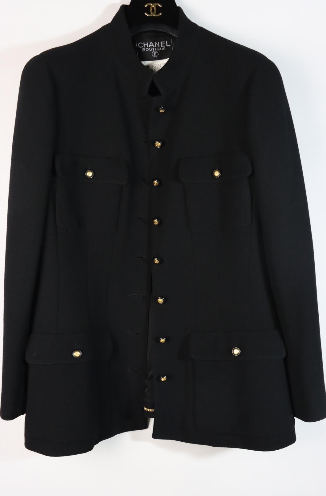 Vintage 1996 Chanel Classic Black Wool Jacket