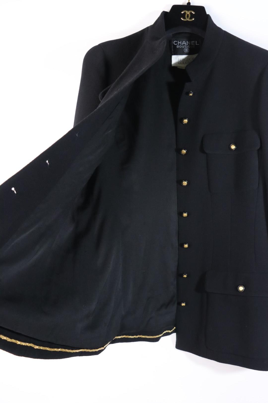 Vintage 1996 Chanel Classic Black Wool Jacket