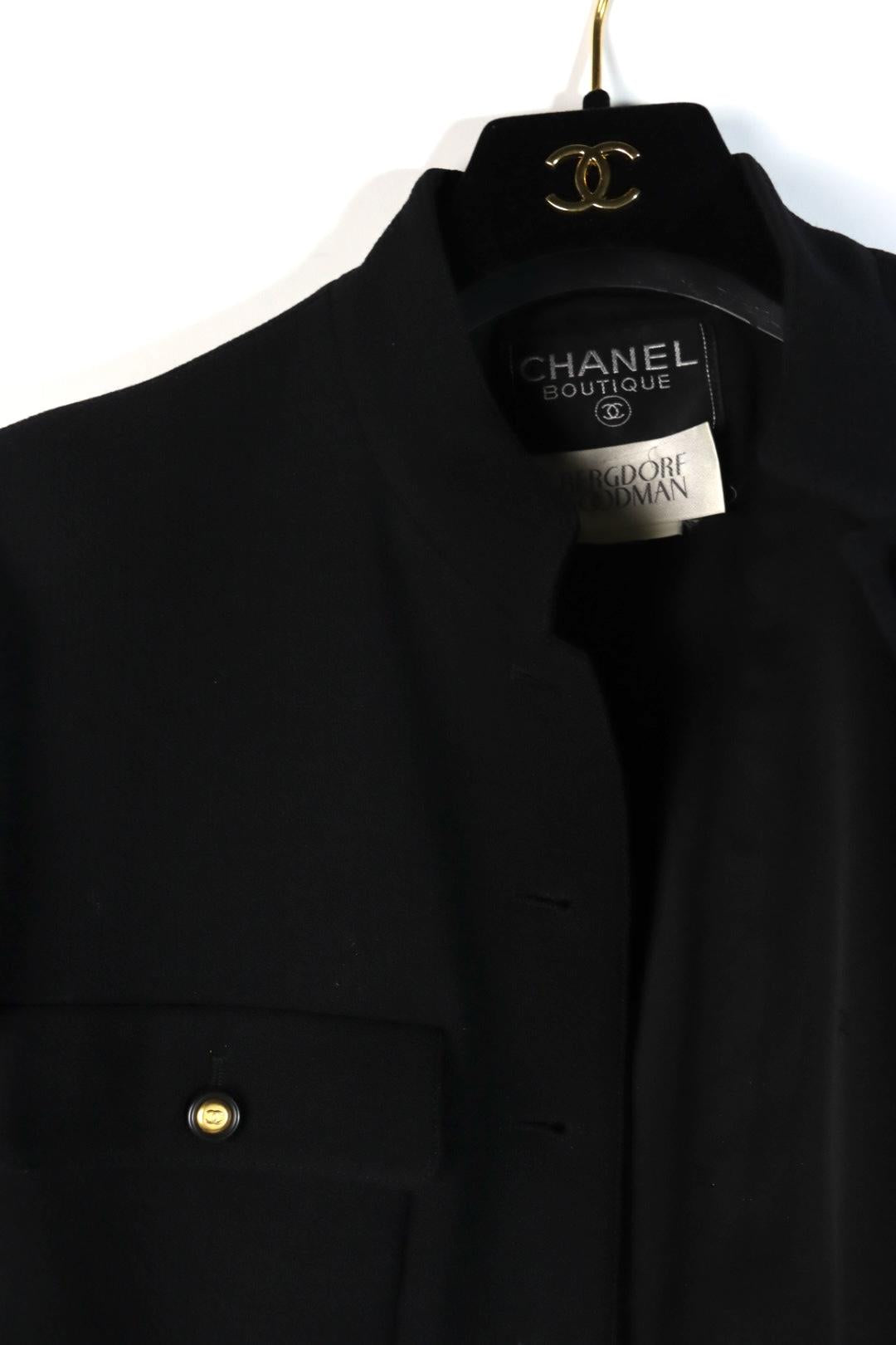 Vintage 1996 Chanel Classic Black Wool Jacket