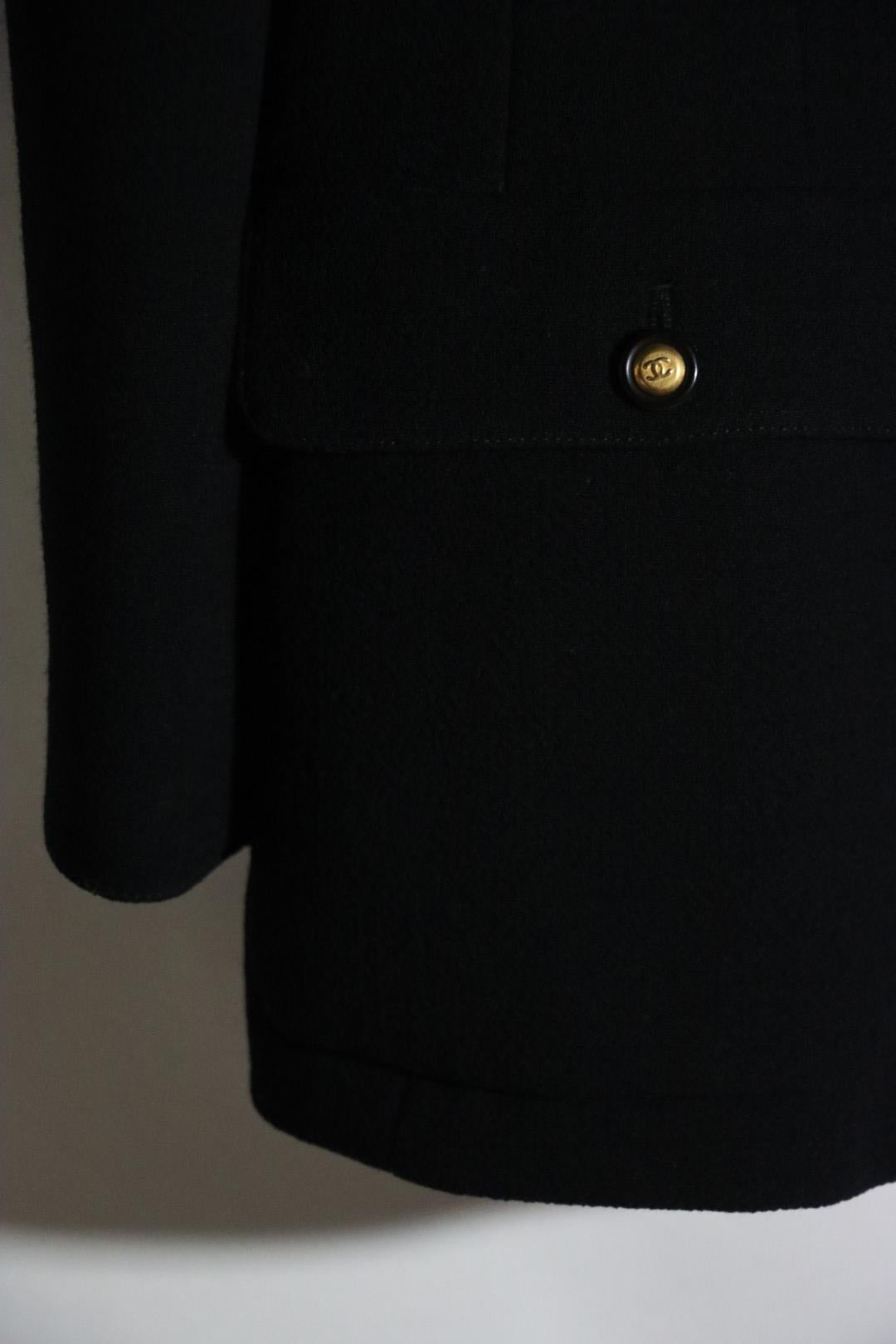 Vintage 1996 Chanel Classic Black Wool Jacket