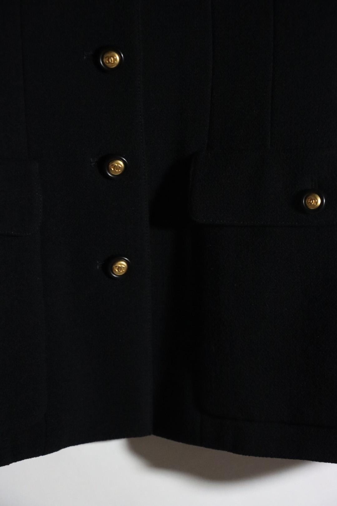 Vintage 1996 Chanel Classic Black Wool Jacket