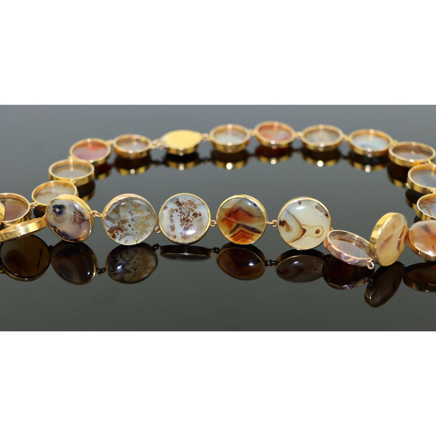 A Rare Georgian Era Agate and Gold Parure Set