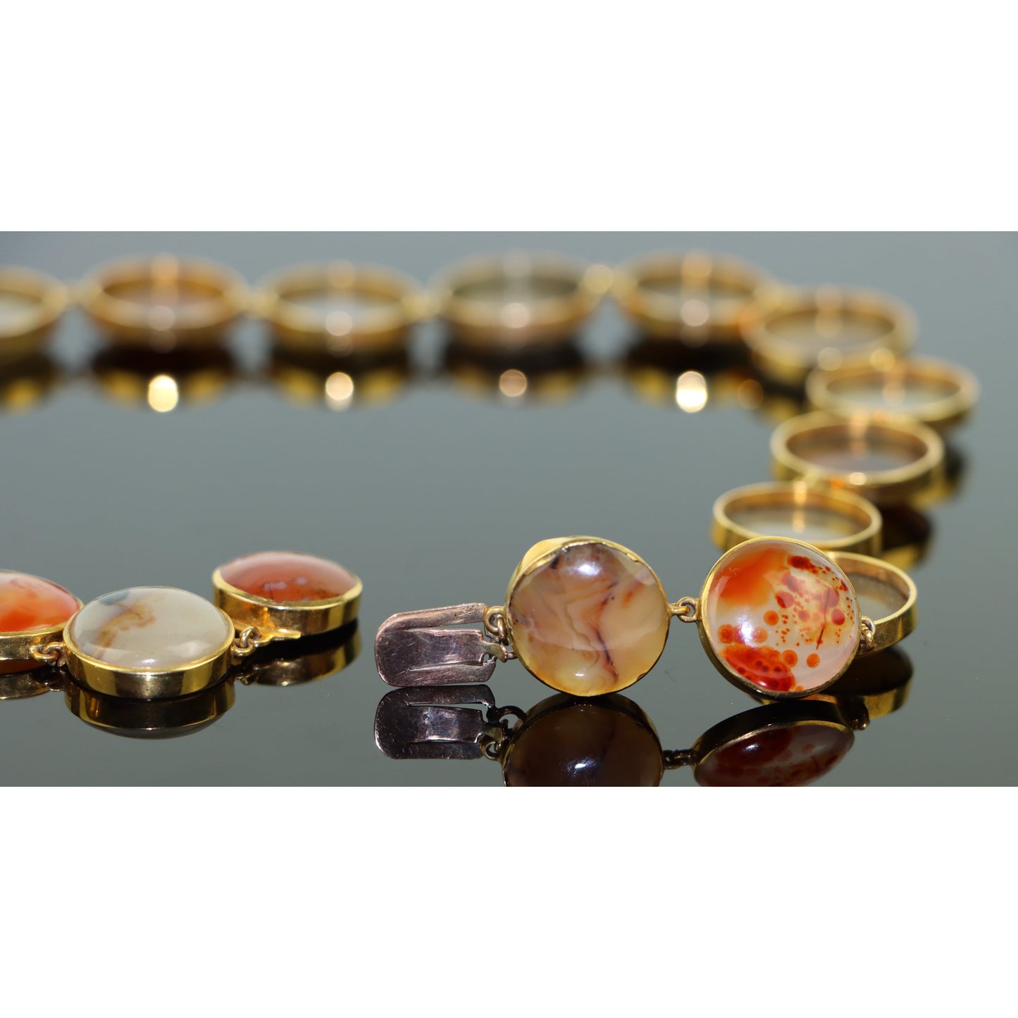 A Rare Georgian Era Agate and Gold Parure Set