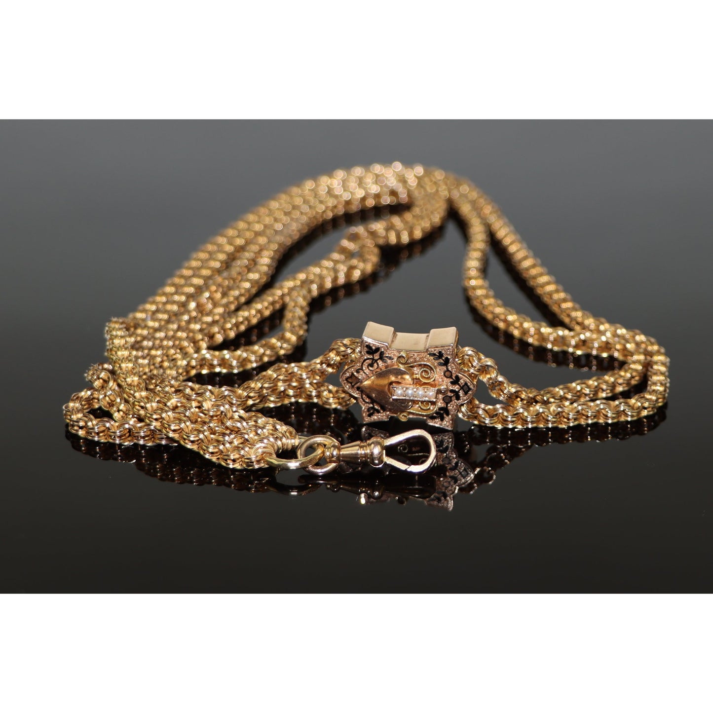 Victorian 14k Gold Slide Tassel Necklace