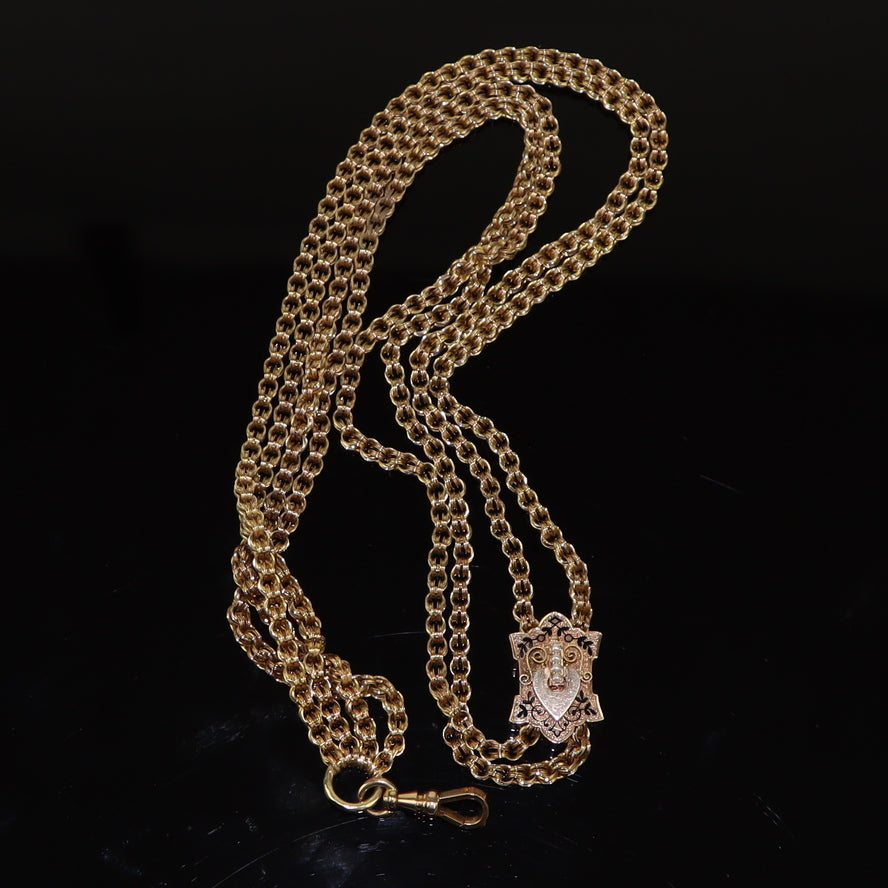 Victorian 14k Gold Slide Tassel Necklace