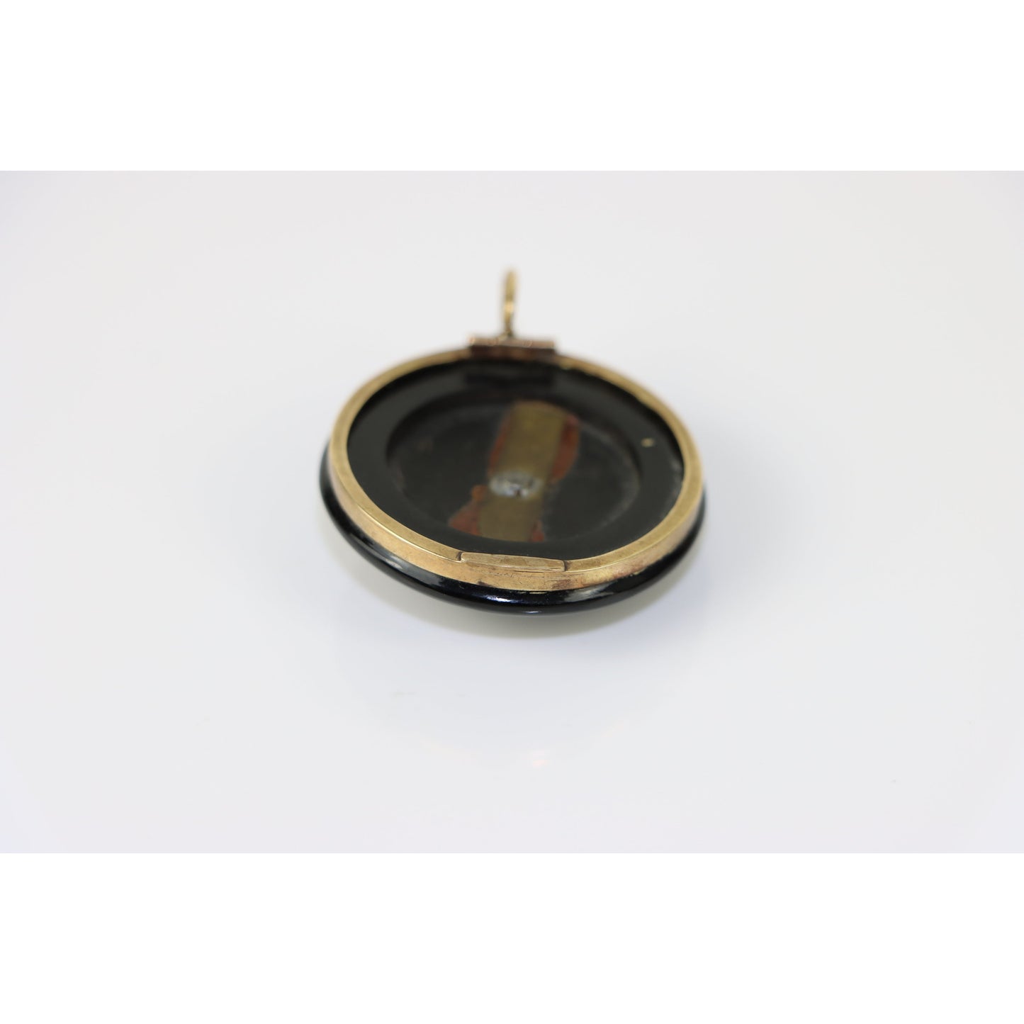 Victorian 14K Gold, Onyx & Diamond Mourning Pendant