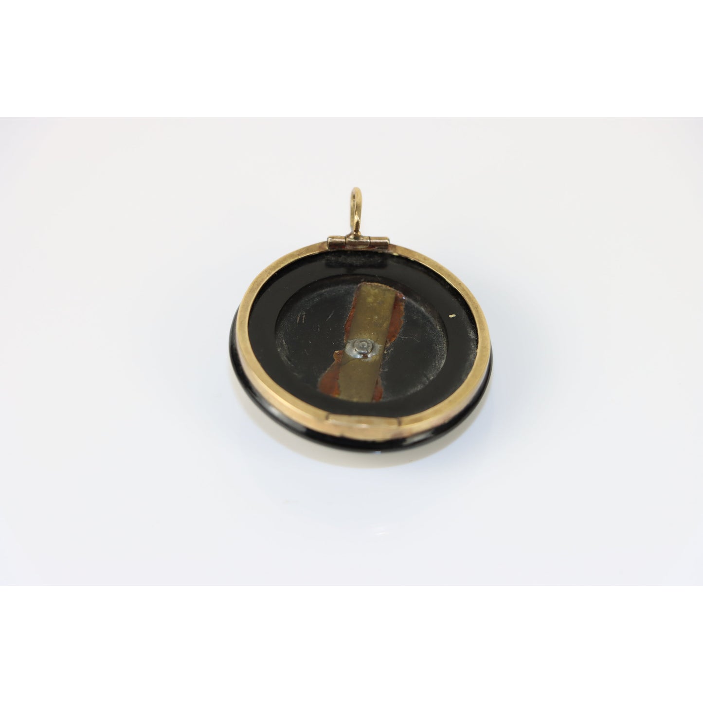 Victorian 14K Gold, Onyx & Diamond Mourning Pendant