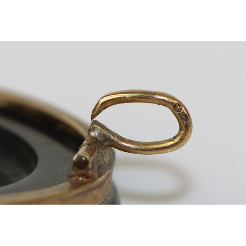 Victorian 14K Gold, Onyx & Diamond Mourning Pendant