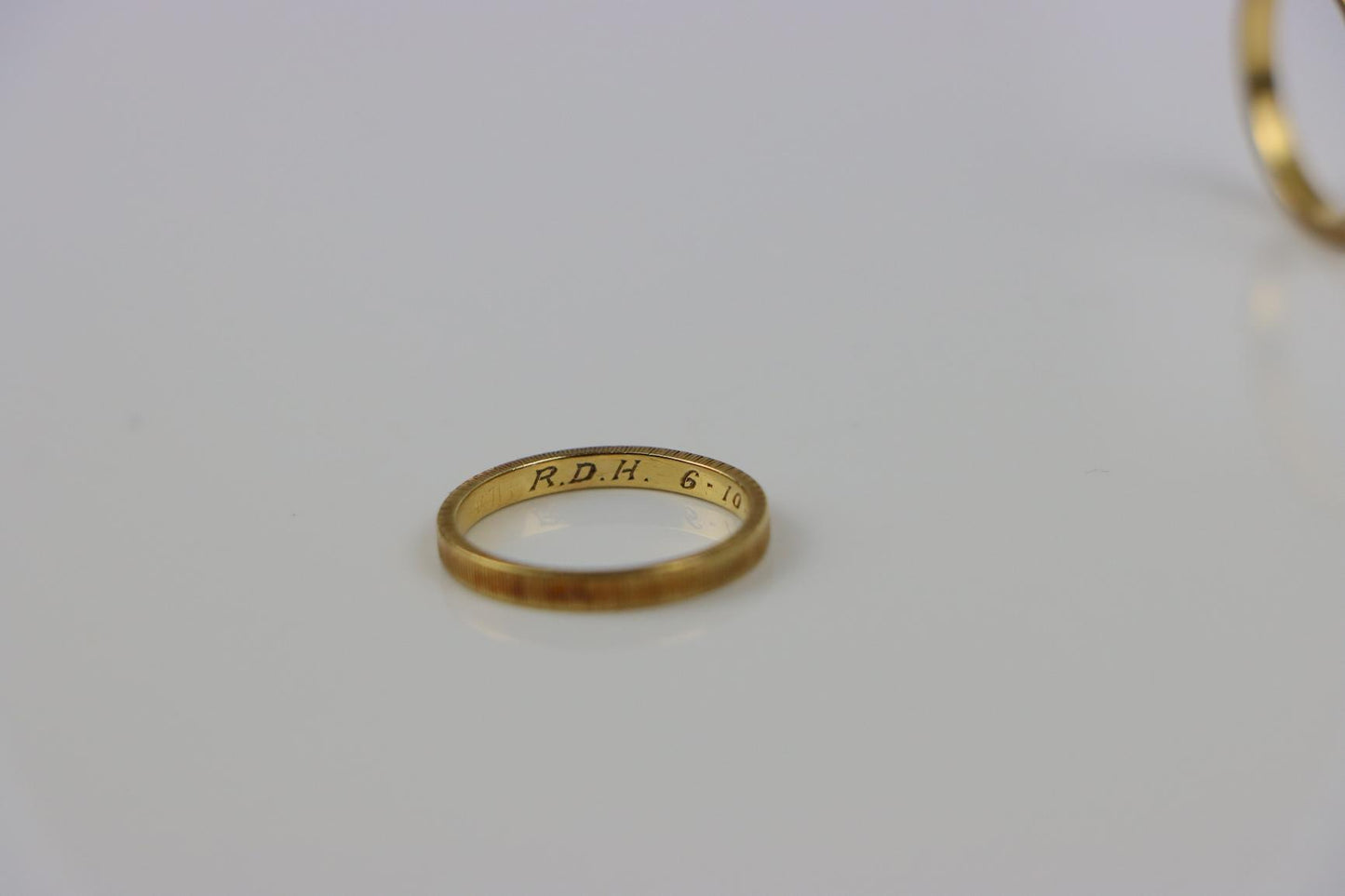 Vintage Mario Buccellati 18K Gold Band Ring Pair