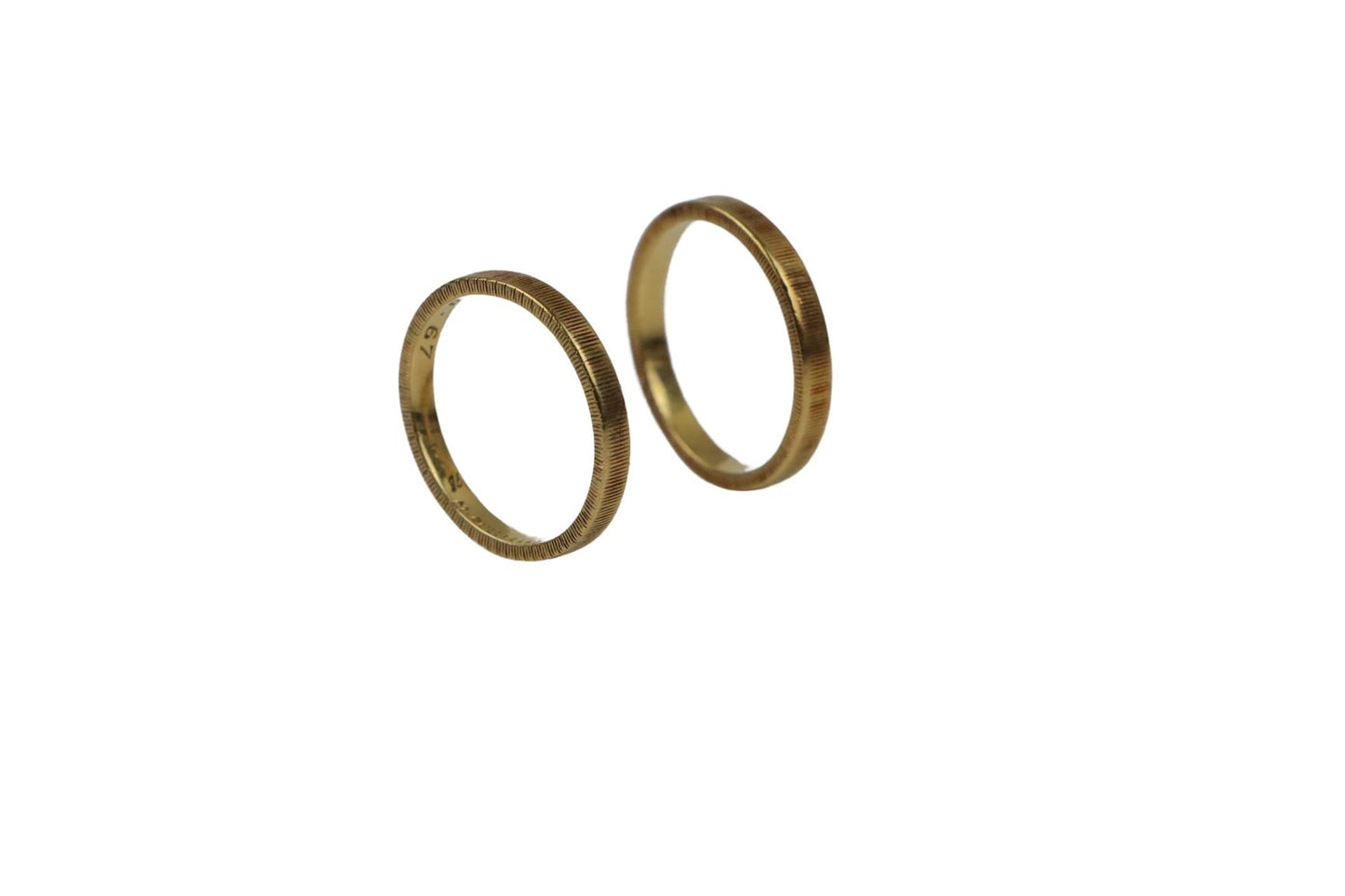 Vintage Mario Buccellati 18K Gold Band Ring Pair