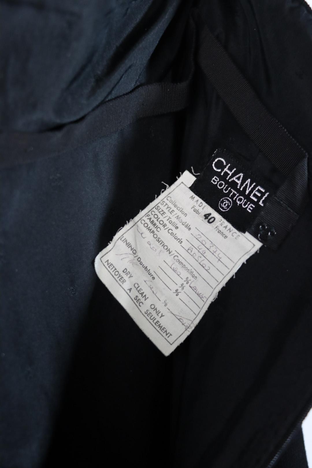 Vintage 1994 Chanel Boutique Navy Two-Piece Skirt Suit
