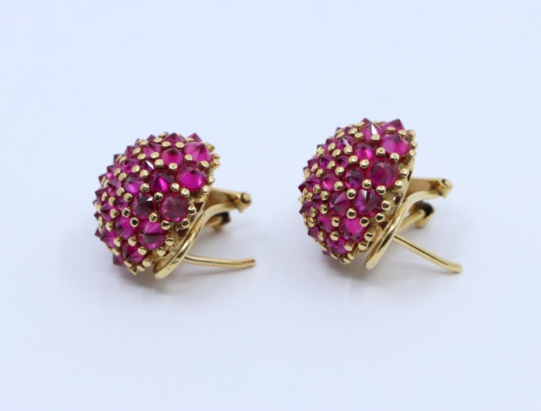 18K Gold Ruby Ball Earring