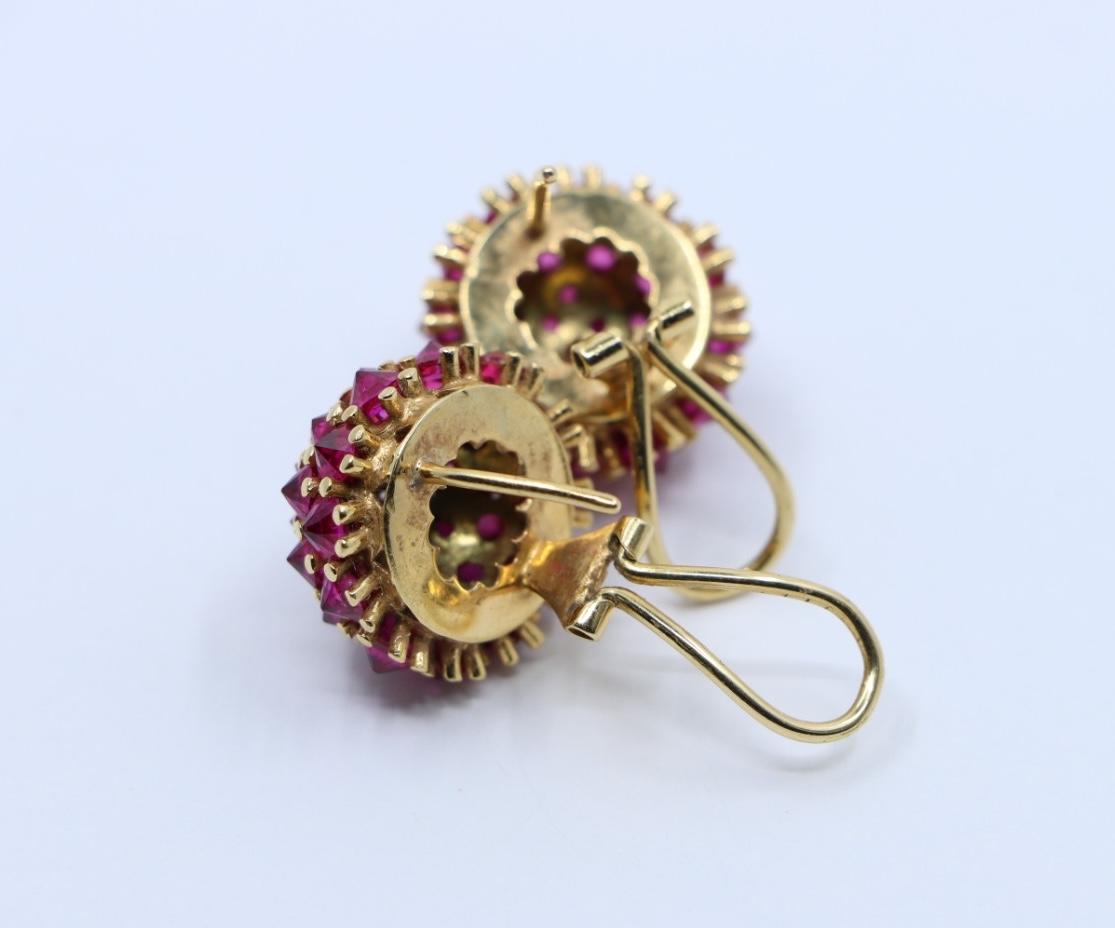 18K Gold Ruby Ball Earring