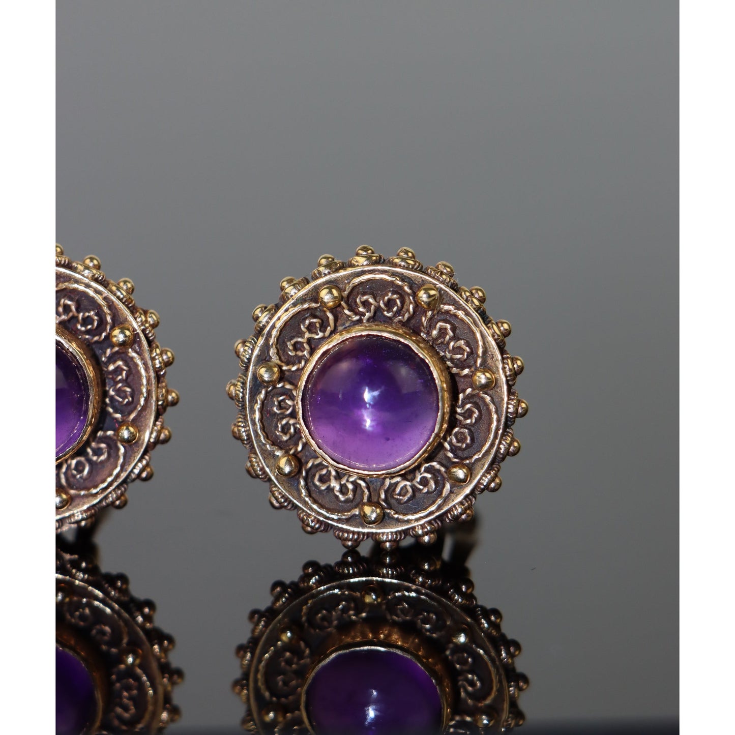 14K Gold Amethyst Earrings