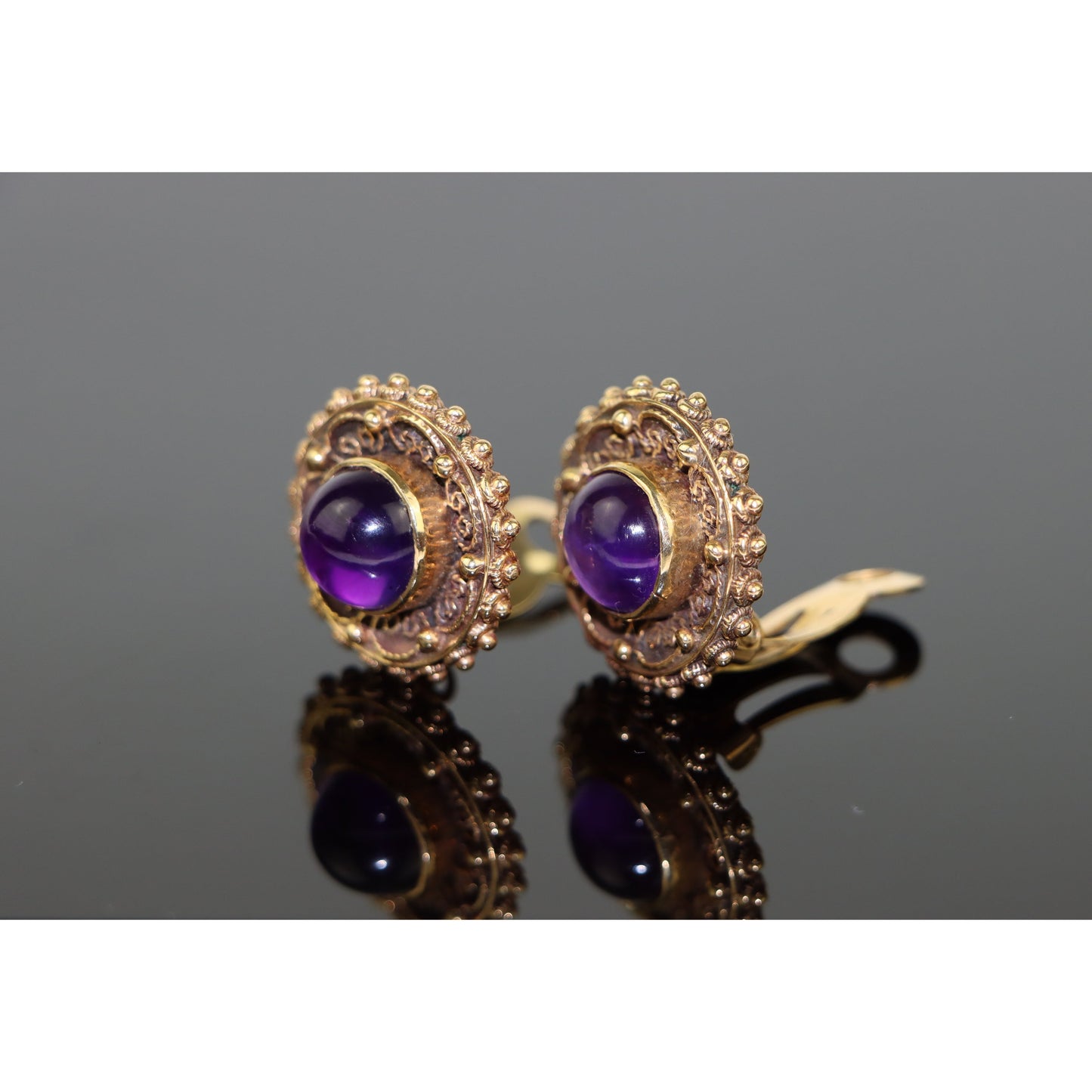 14K Gold Amethyst Earrings