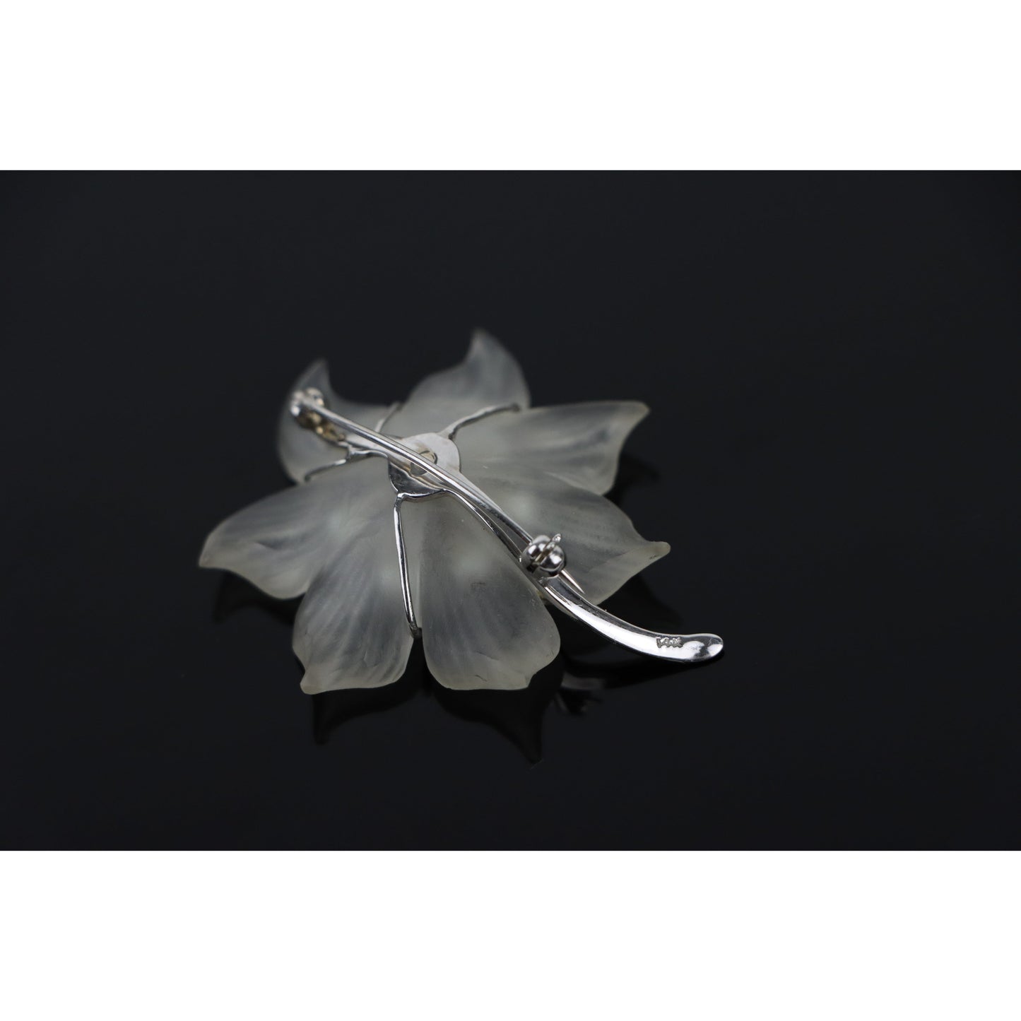 Vintage 14K White Gold Crystal & Pearl Brooch Pin Earrings Set