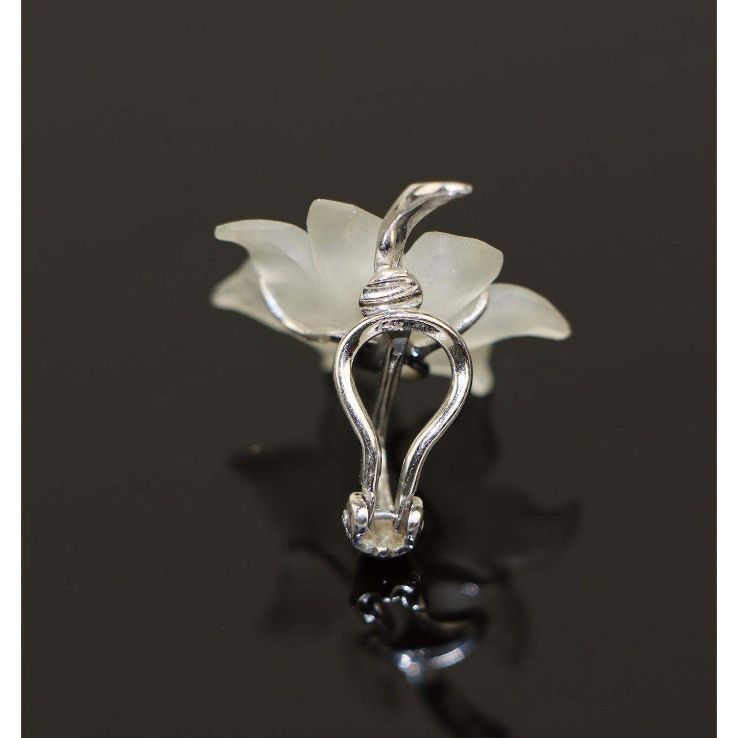 Vintage 14K White Gold Crystal & Pearl Brooch Pin Earrings Set