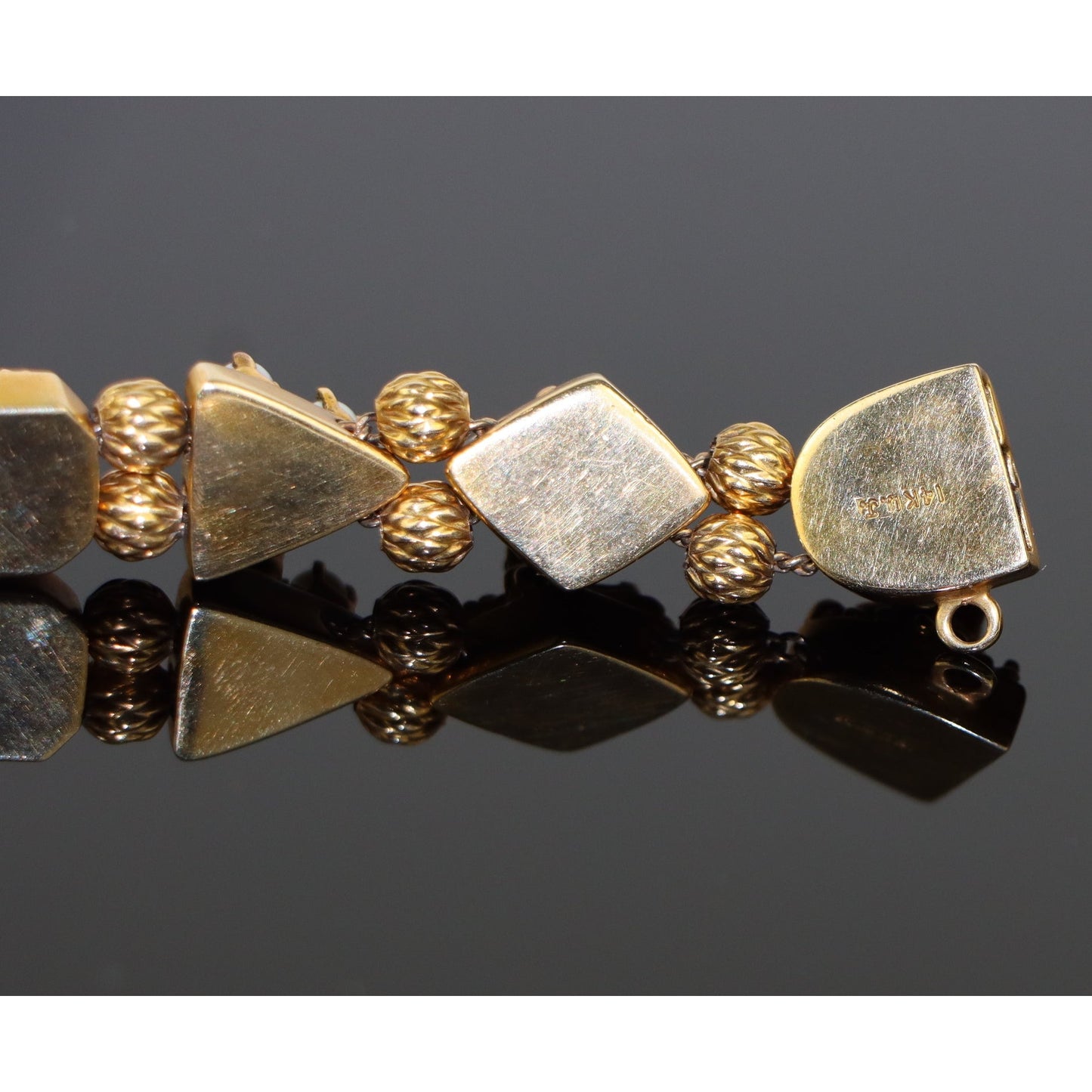 Vintage 14K Gold Multi-Gemstone Bracelet