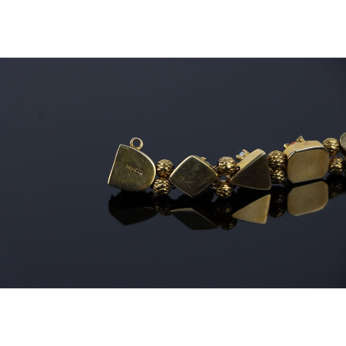 Vintage 14K Gold Multi-Gemstone Bracelet
