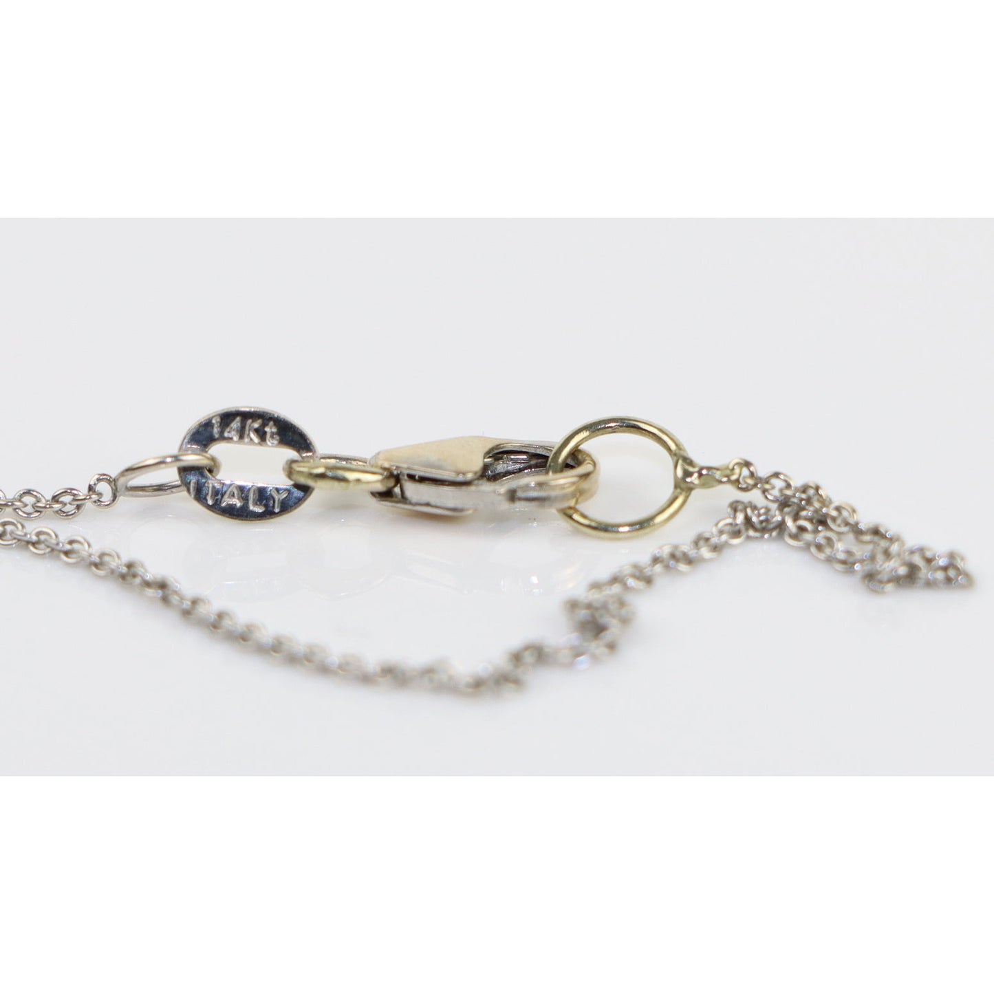Vintage 14K White Gold 1.53 Carat Diamond Pave Triangle Pendant Necklace